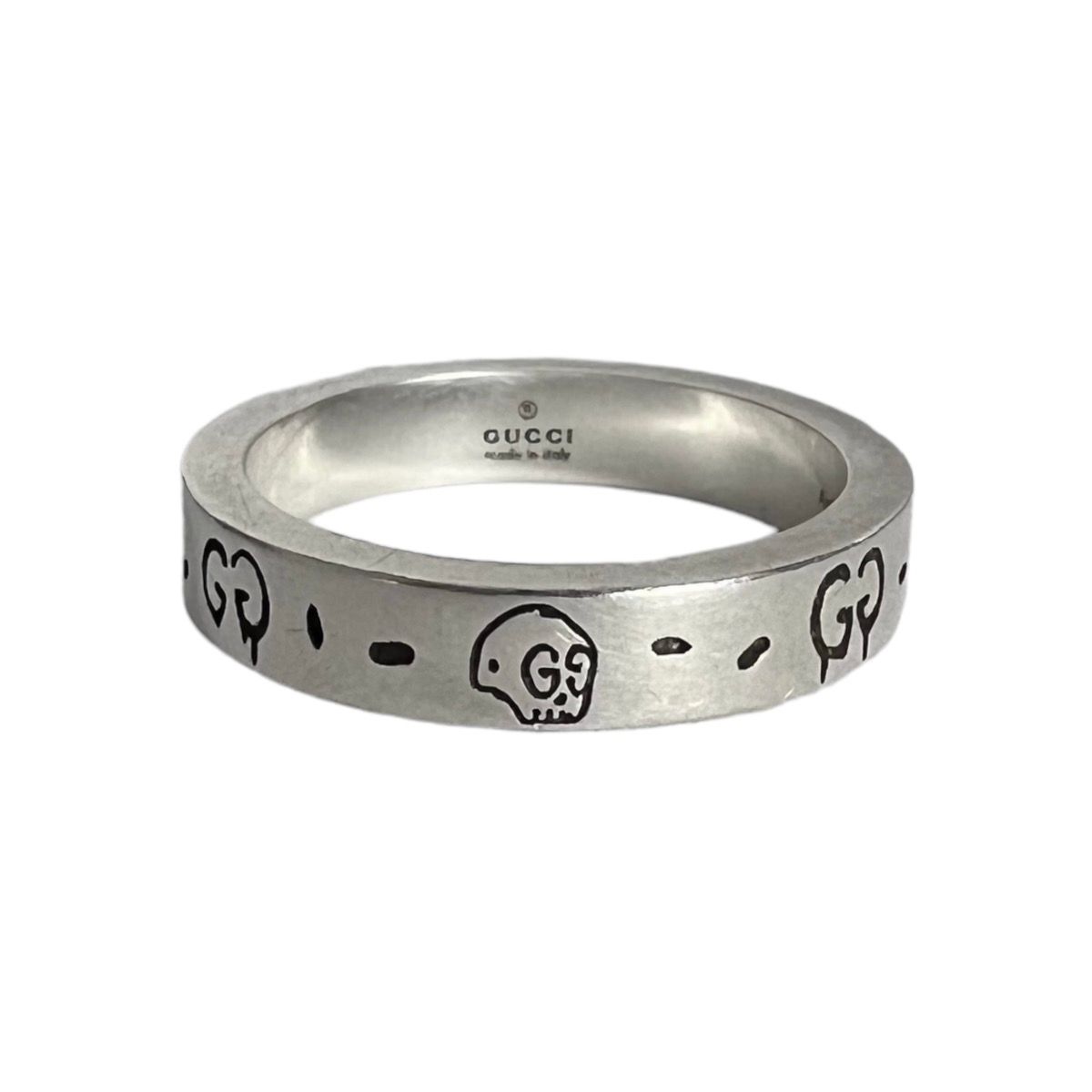 Pre-owned Gucci Ghost Silver Ring