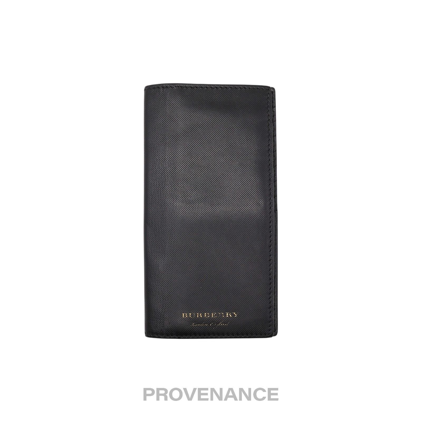Burberry 🔴 Burberry Logo Long Wallet - Black Leather Size ONE SIZE - 1 Thumbnail