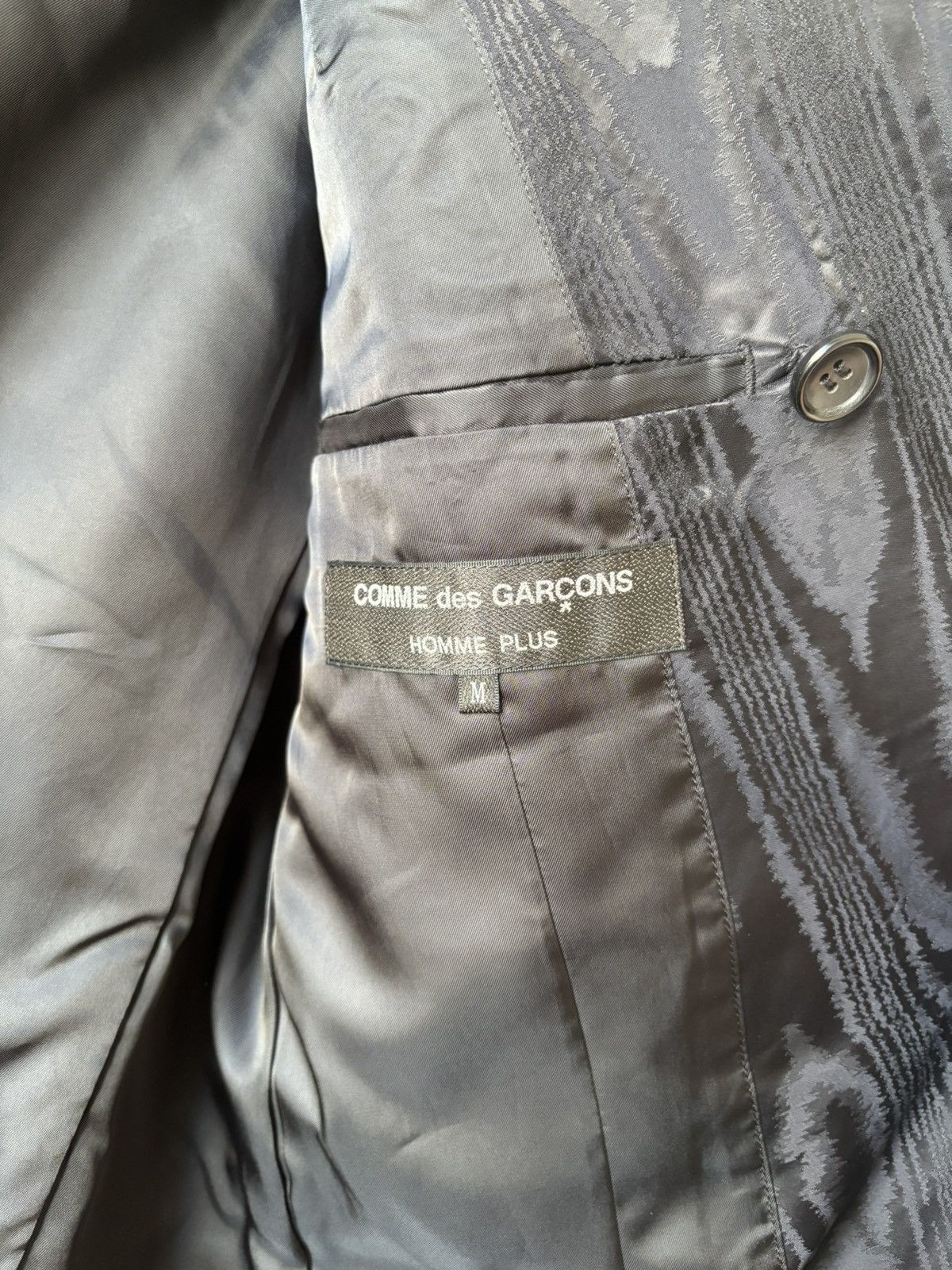 Comme des Garcons Homme Plus Comme des garcons mens moire jacquard double breasted blazer Size 38R - 6 Thumbnail