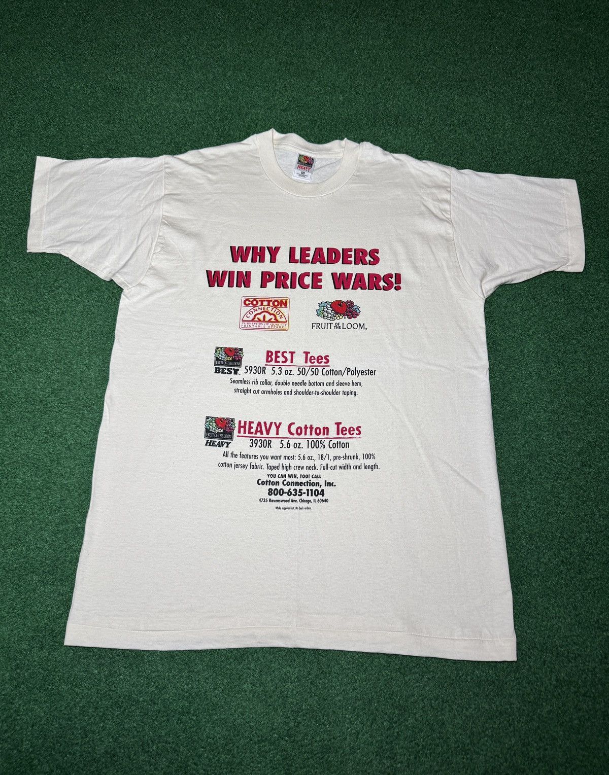 Fruit Of The Loom Fruit Of The Loom Promotional Vintage RARE XL Logo T Shirt Size US XL / EU 56 / 4 - 1 Thumbnail