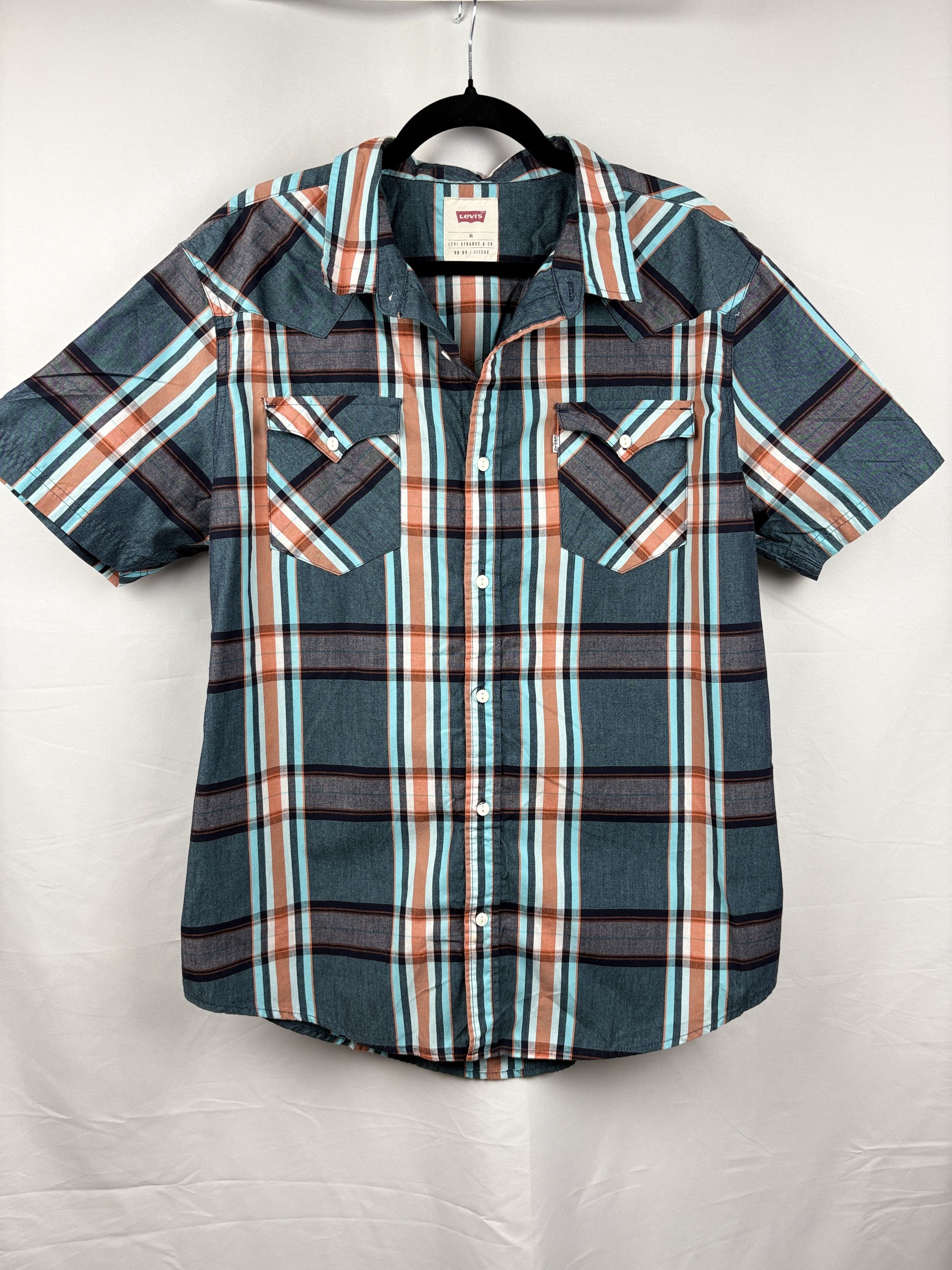 Levi's Levis Plaid Short Sleeve Button Up Shirt XL Size US XL / EU 56 / 4 - 1 Thumbnail