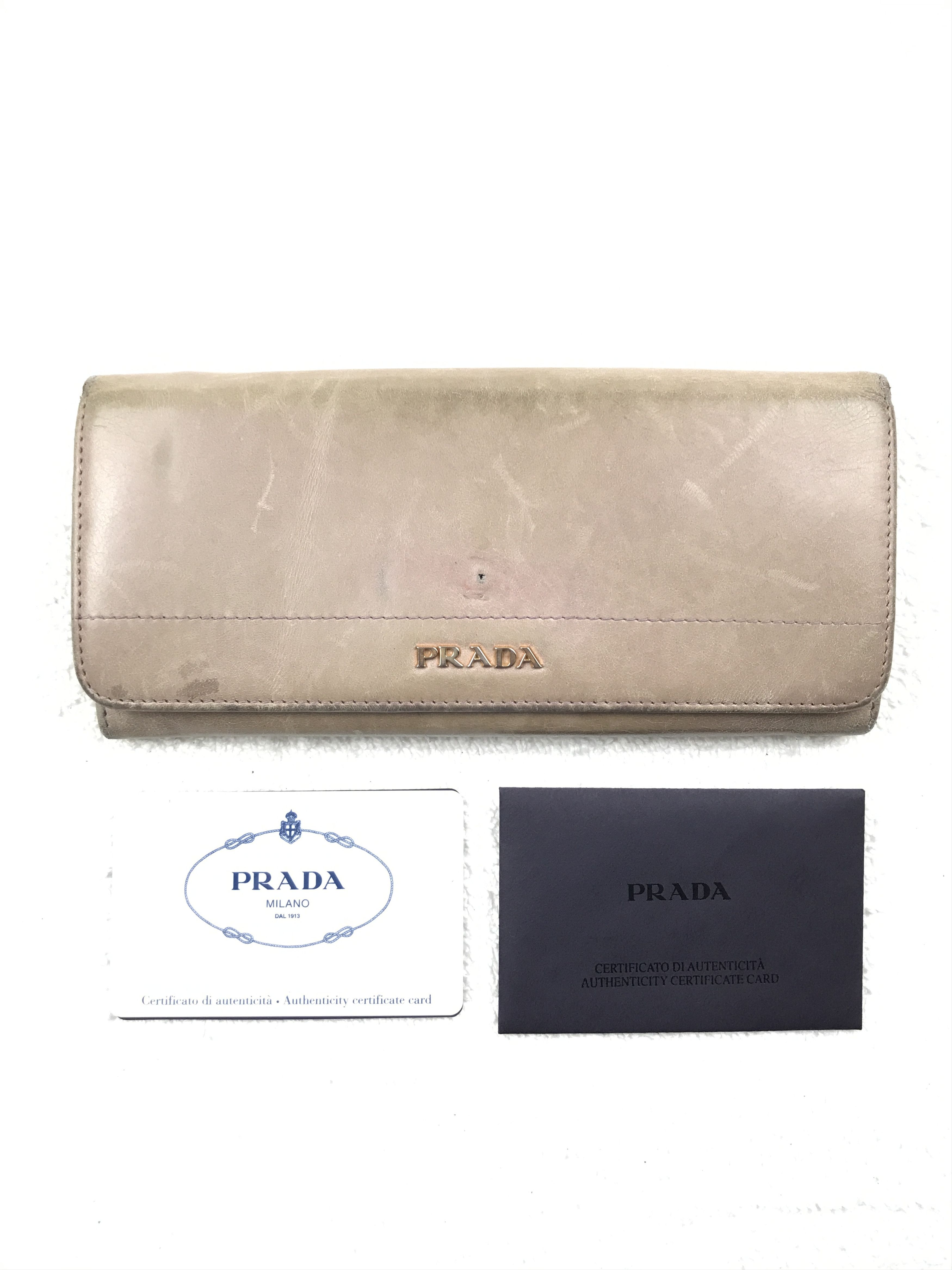 image of Vintage Prada Bifold Long Wallet in Brown, Men's