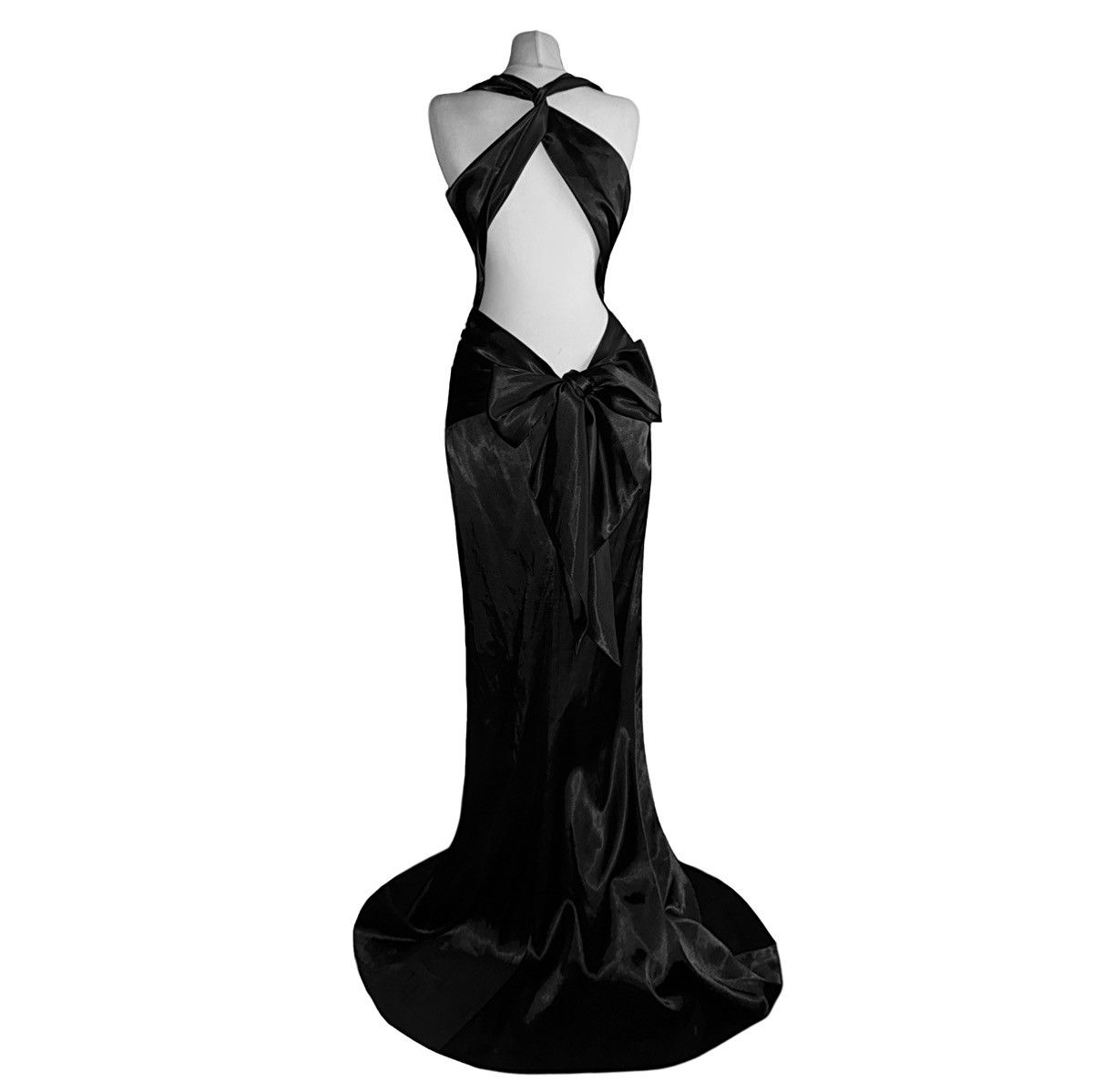 Vintage Stunning long satin dress with an open back Size S / US 4 / IT 40 - 2 Thumbnail