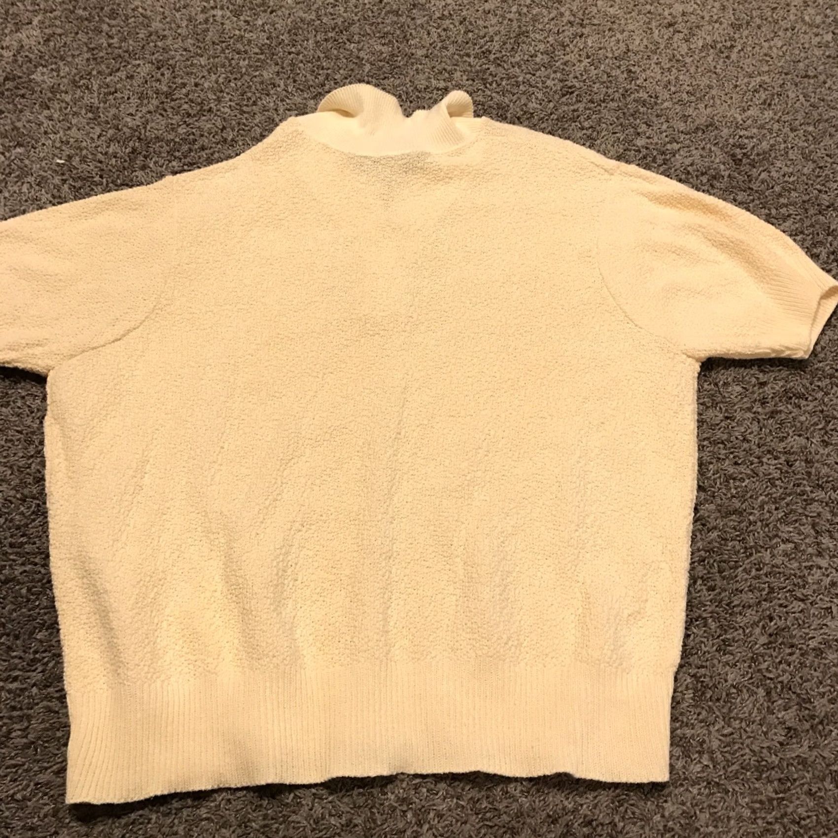 Vintage BFA Classics Blouse Womens 3XL Yellow Collared Short Sleeve Button Cotton Basic Vintage? Size XXL / US 16-18 / IT 52-54 - 3 Thumbnail