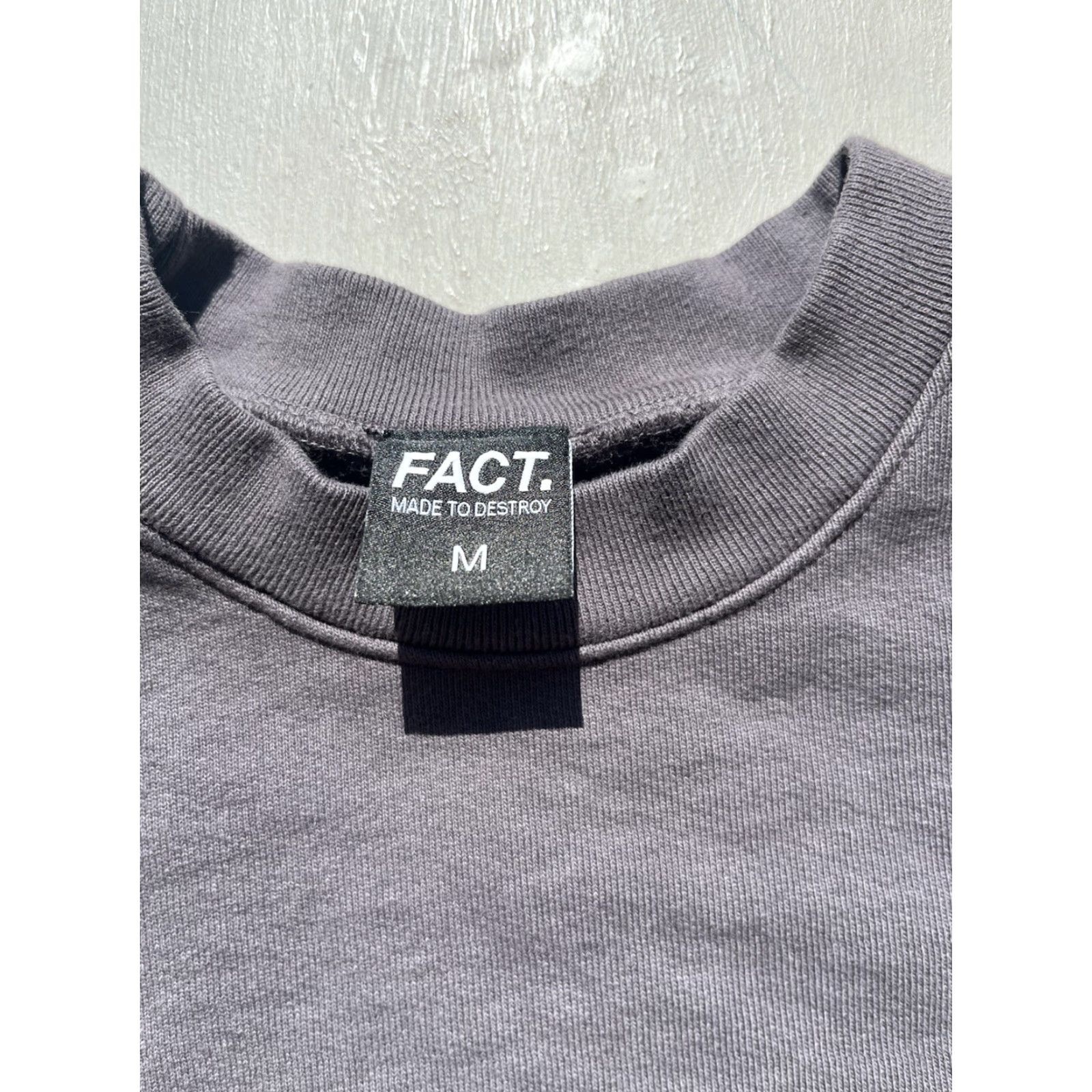 Vintage FACT Men's Sweatshirt Gray Spell-Out M Streetwear Distress Heavy Modern Destroy Shirt Size US M / EU 48-50 / 2 - 4 Thumbnail