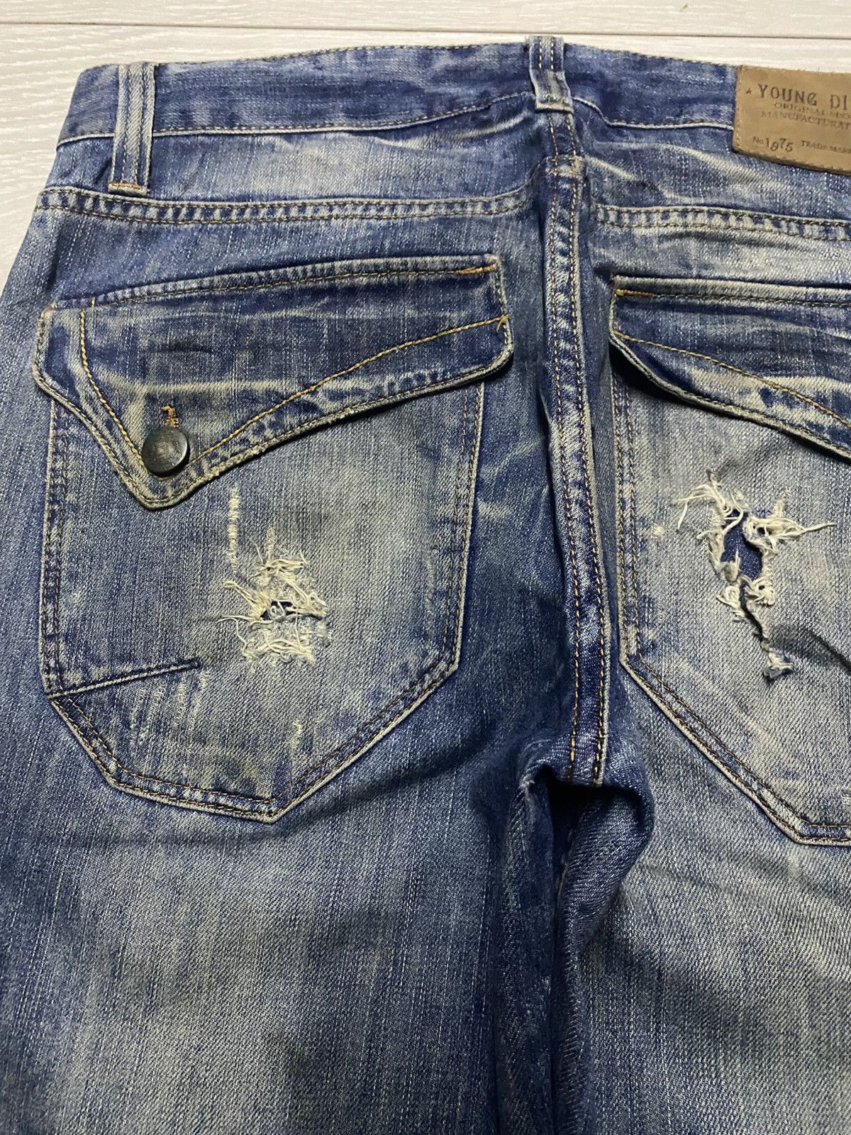 Rhude × Zara Vintage Zara Denim Mud Wash Distressed Loose Jeans Size US 34 / EU 50 - 9 Thumbnail
