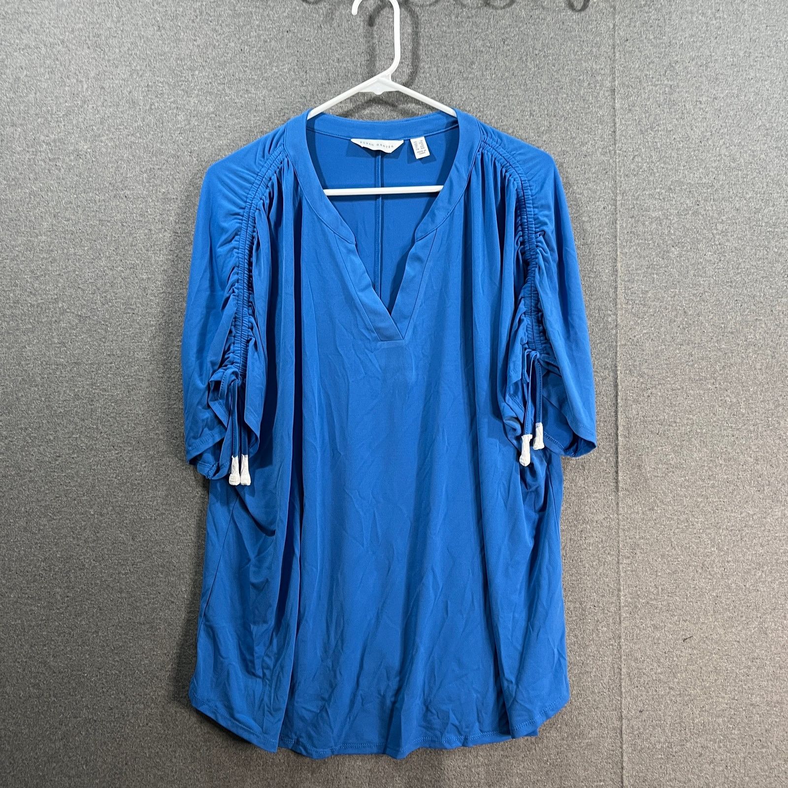 Other Susan Graver Liquid Knit Split Neck Short Dolman Sleeve Top Size XL / US 12-14 / IT 48-50 - 1 Thumbnail