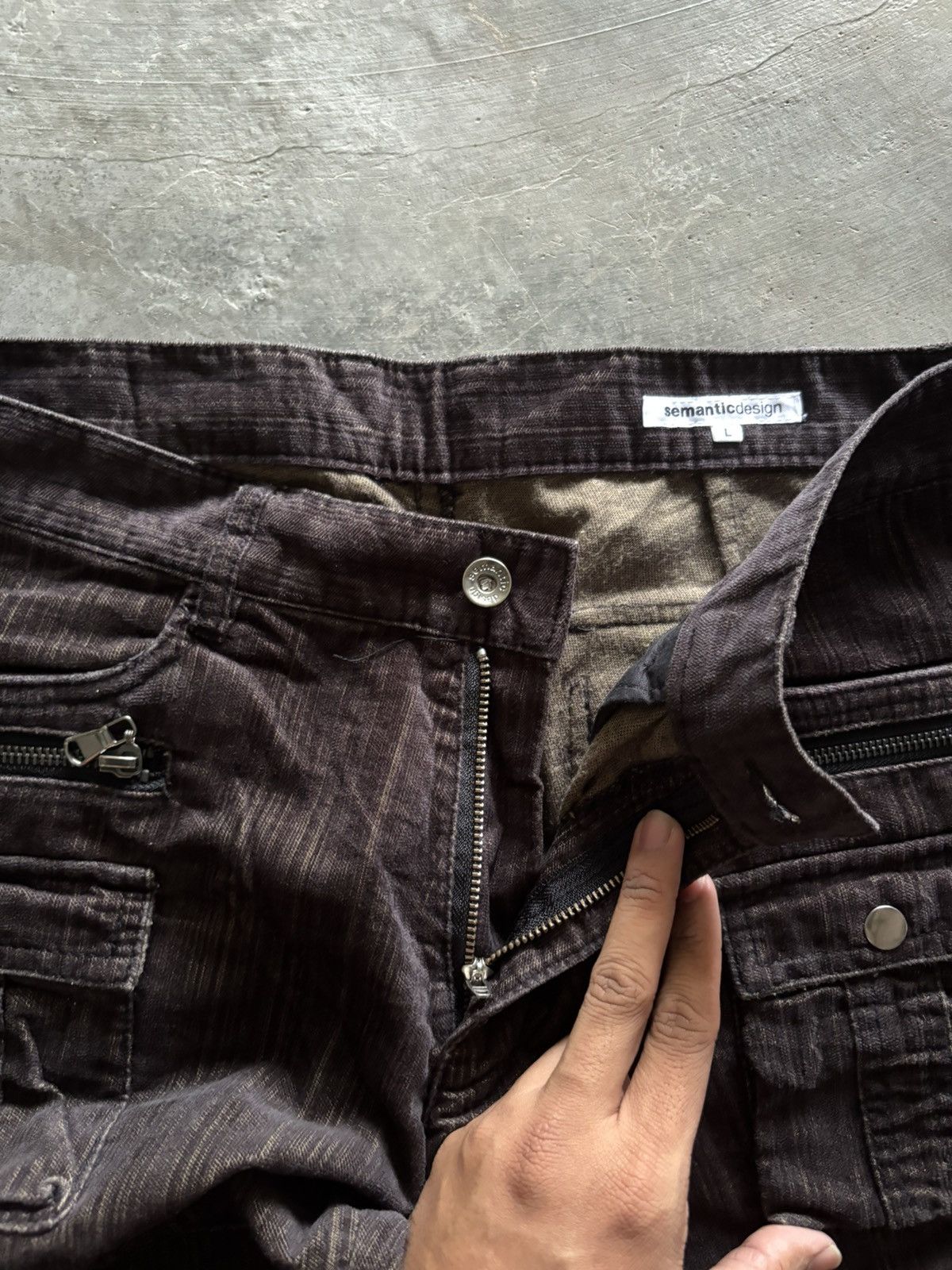 semanticdesign FLARE SEMANTIC DESIGN CARGO STRIPE ARMY JAPANESE GRUNGE Size US 32 / EU 48 - 4 Thumbnail