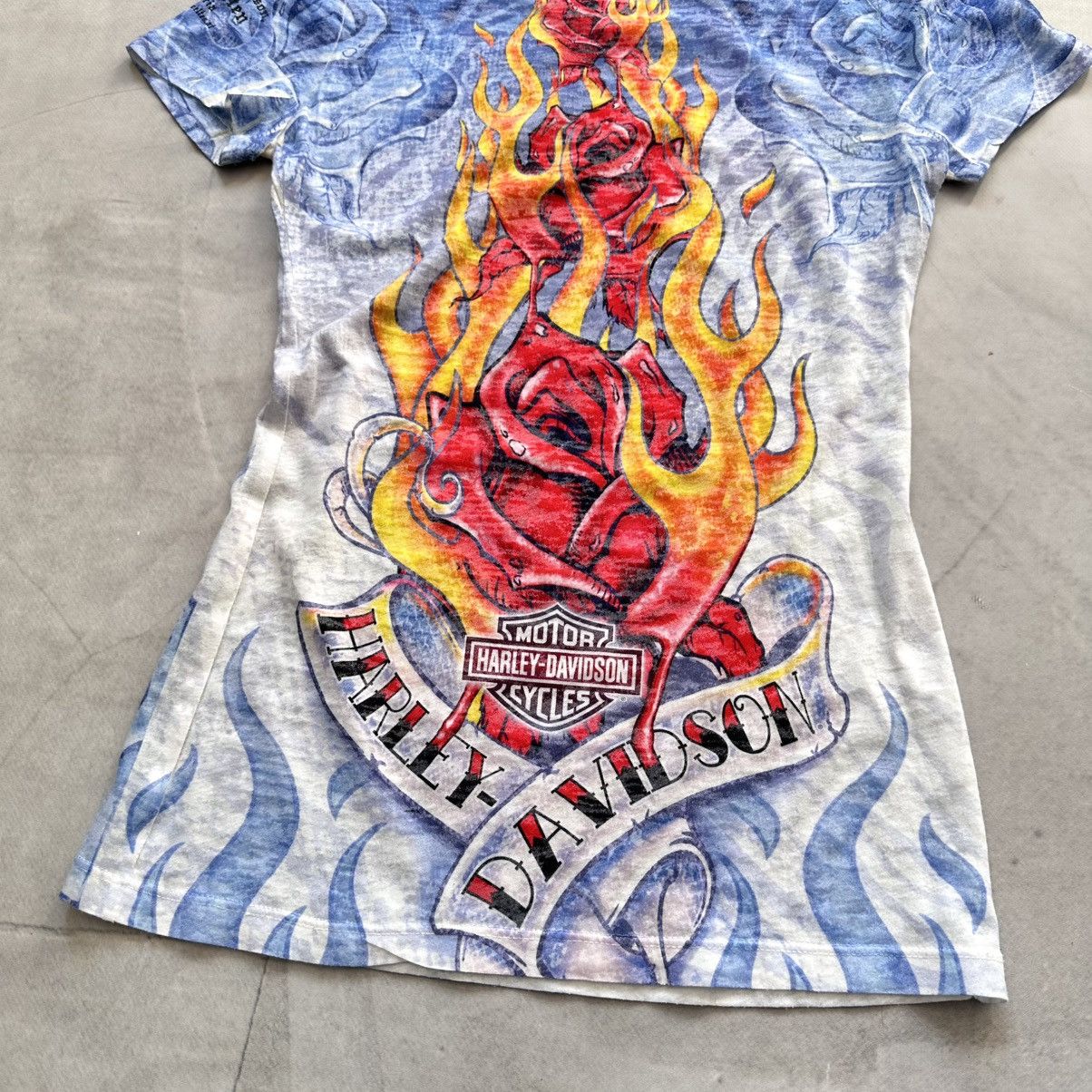 Hysteric Glamour 00s Tribal Flame Harley Davidson T Shirt Affliction Ed Hardy Size S / US 4 / IT 40 - 2 Thumbnail