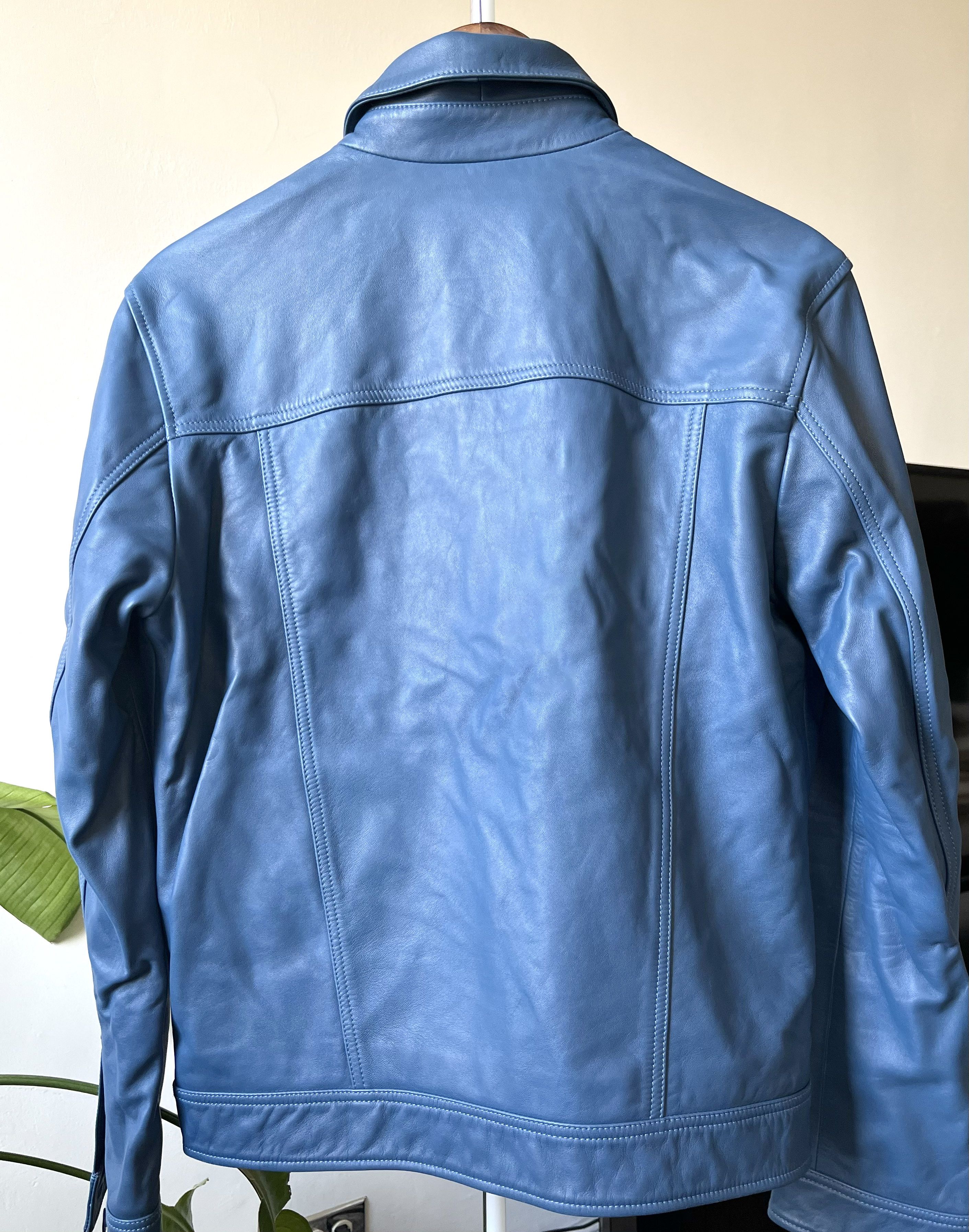 John Varvatos JOHN VARVATOS - BLUE LEATHER JACKET Size US M / EU 48-50 / 2 - 5 Thumbnail