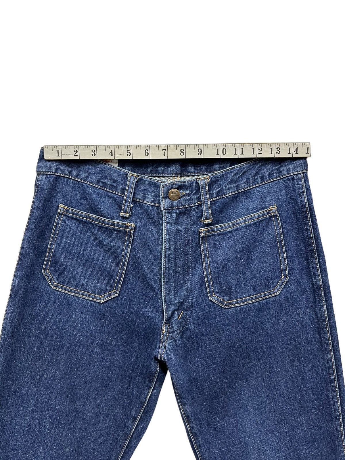 Big John × Le Grande Bleu (L.G.B.) × Vintage ULTRAFLARE🔥BIG JOHN BIG WASHING Bush Pants Distressed Jeans Size US 29 - 14 Thumbnail