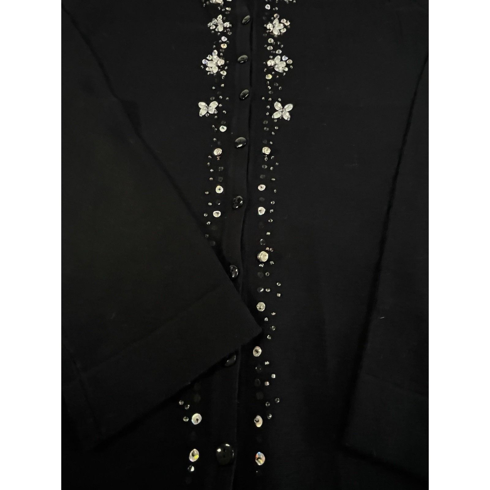 Croft & Barrow Croft & Barrow Cardigan Sweater Misses L Black Rhinestones B Size L / US 10 / IT 46 - 8 Thumbnail