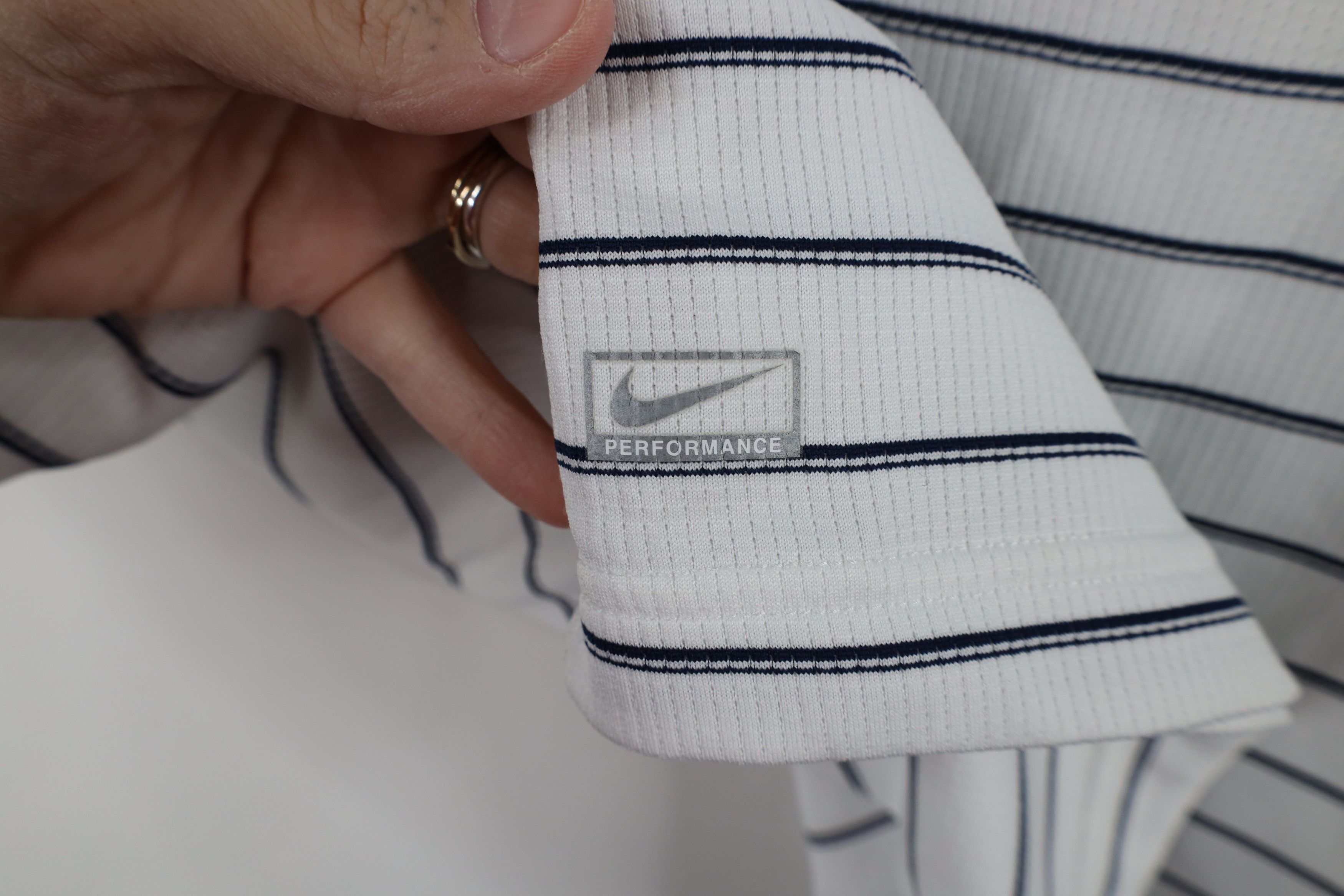 Nike × Vintage Vintage Nike Golf Scott Mini Swoosh Striped Polo Shirt Size US XXL / EU 58 / 5 - 7 Thumbnail