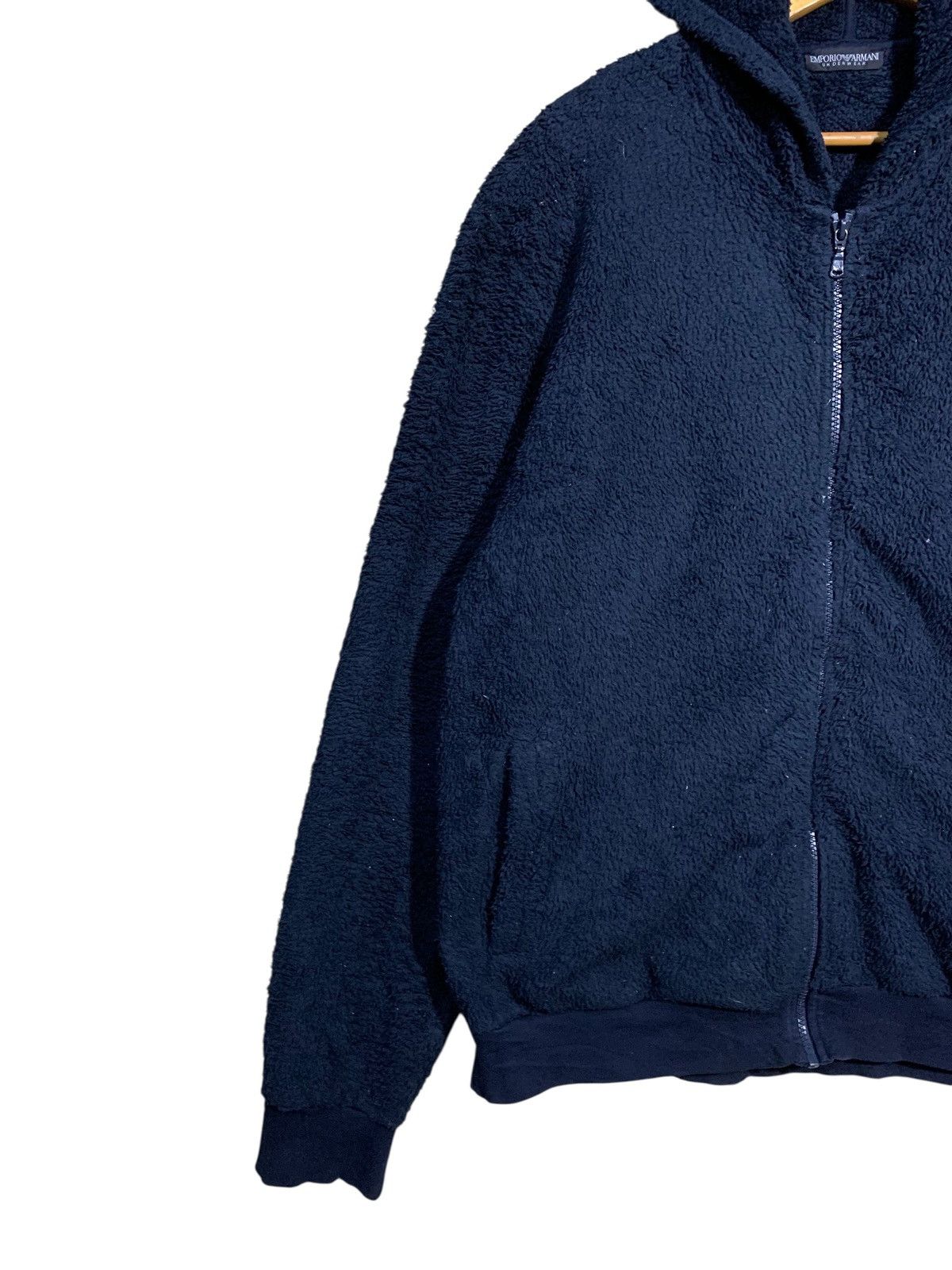 Emporio Armani 🔥Vintage 90s Emporio Armani Fleece Hoodie Jacket Size US L / EU 52-54 / 3 - 6 Thumbnail