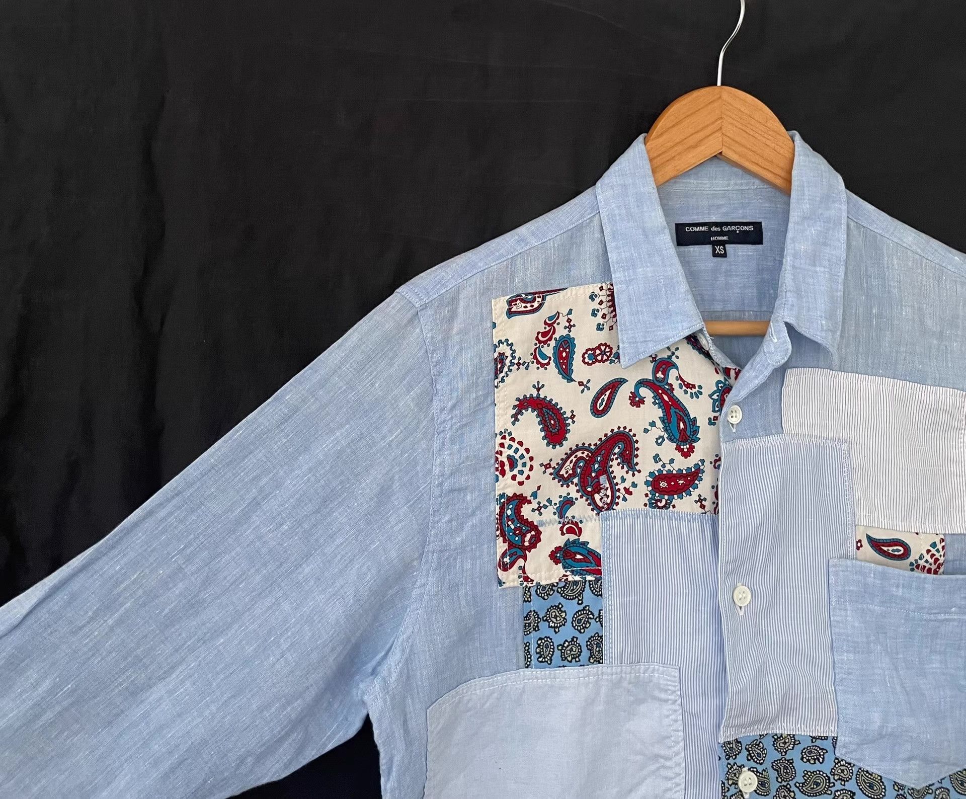 Comme des Garcons Comme des Garçons Homme Linen Patchwork Shirt Ｑ21 Size US XS / EU 42 / 0 - 6 Thumbnail