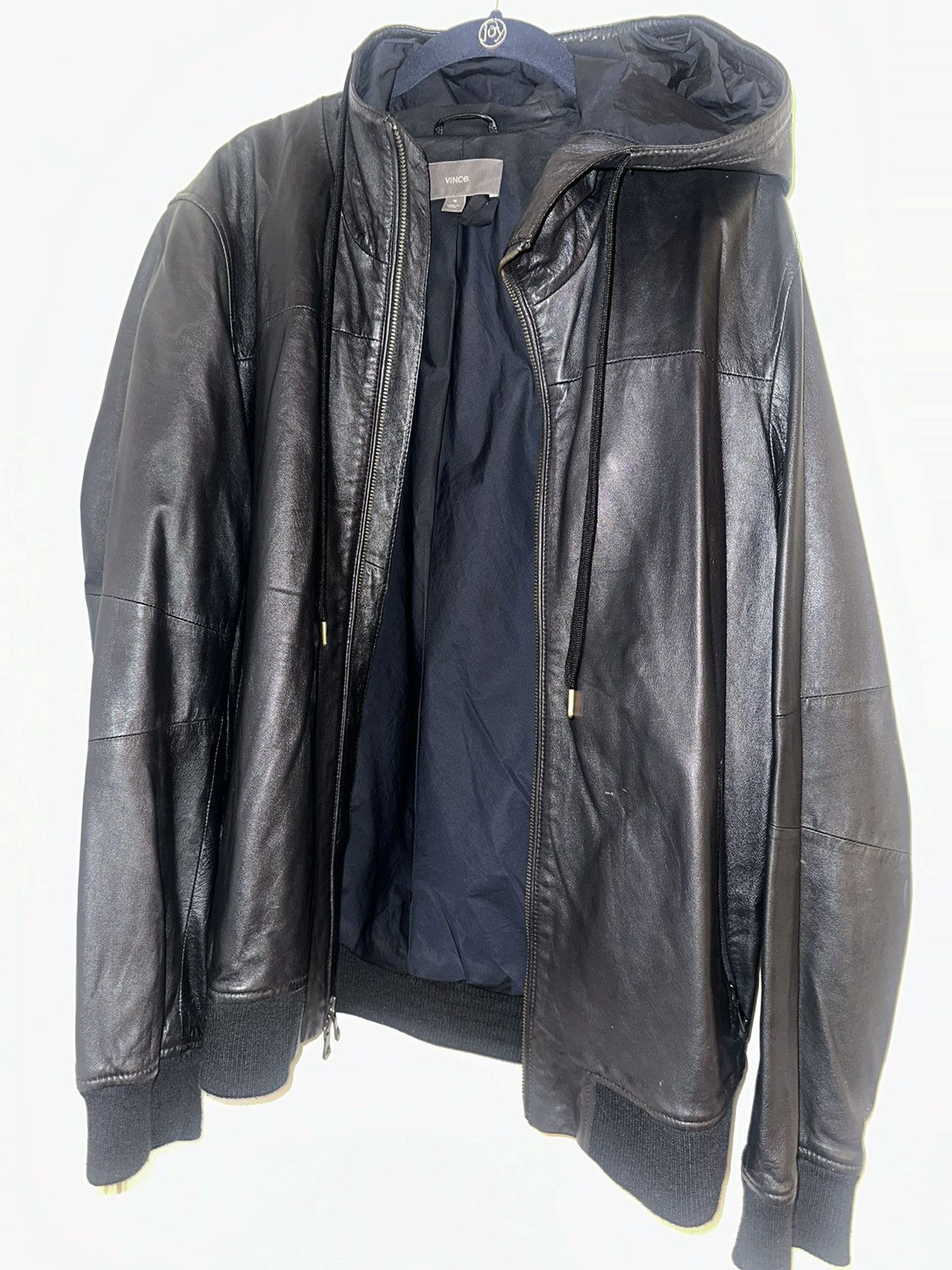 image of Vince Lambskin Leather Jacket in Black, Men's (Size Small)