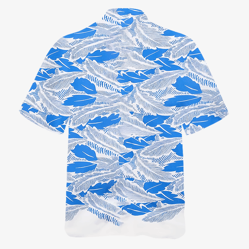 The Unbranded Brand × Vintage Blue Leaf Shirt, Short-sleeved cotton shirt Size US S / EU 44-46 / 1 - 3 Thumbnail