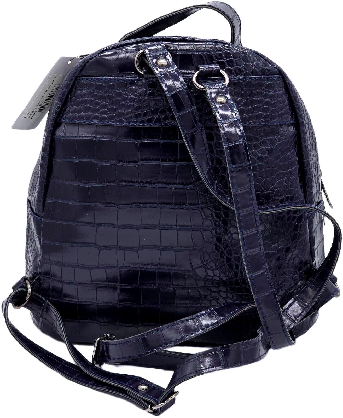 Other Housebags Navy Crocodile-Texture Faux Leather Backpack Size ONE SIZE - 2 Thumbnail