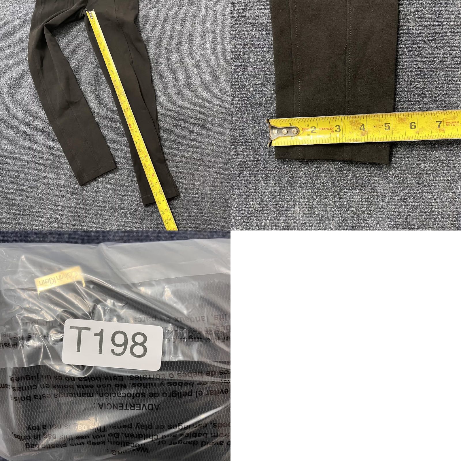 Calvin Klein Calvin Klein Leggings Womens XS Black Power Stretch High Rise Ankle Casual Size 26" / US 2 / IT 38 - 8 Thumbnail