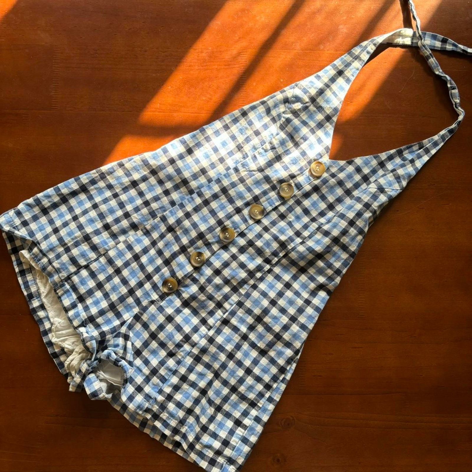 Urban Outfitters Urban Outfitters Blue Plaid Picnic Halter Romper XS Cotton Size 24" / US 00 / IT 34 - 4 Thumbnail