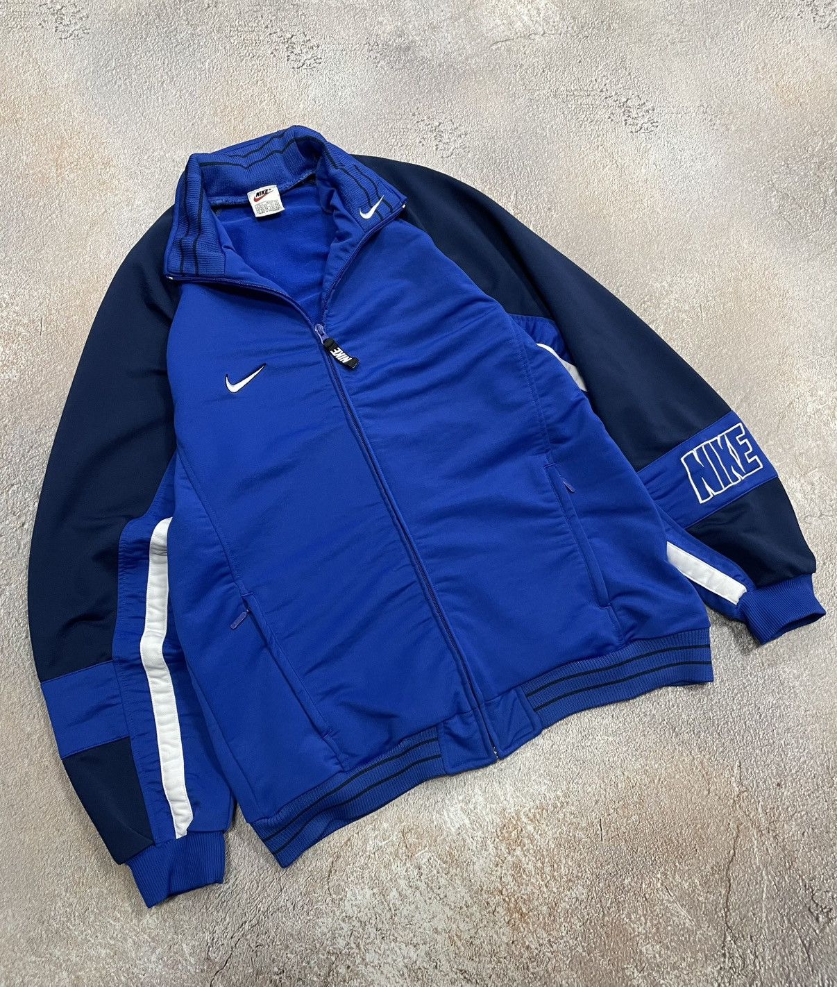 Vintage Nike Double Swoosh Cotton Track Jacket
