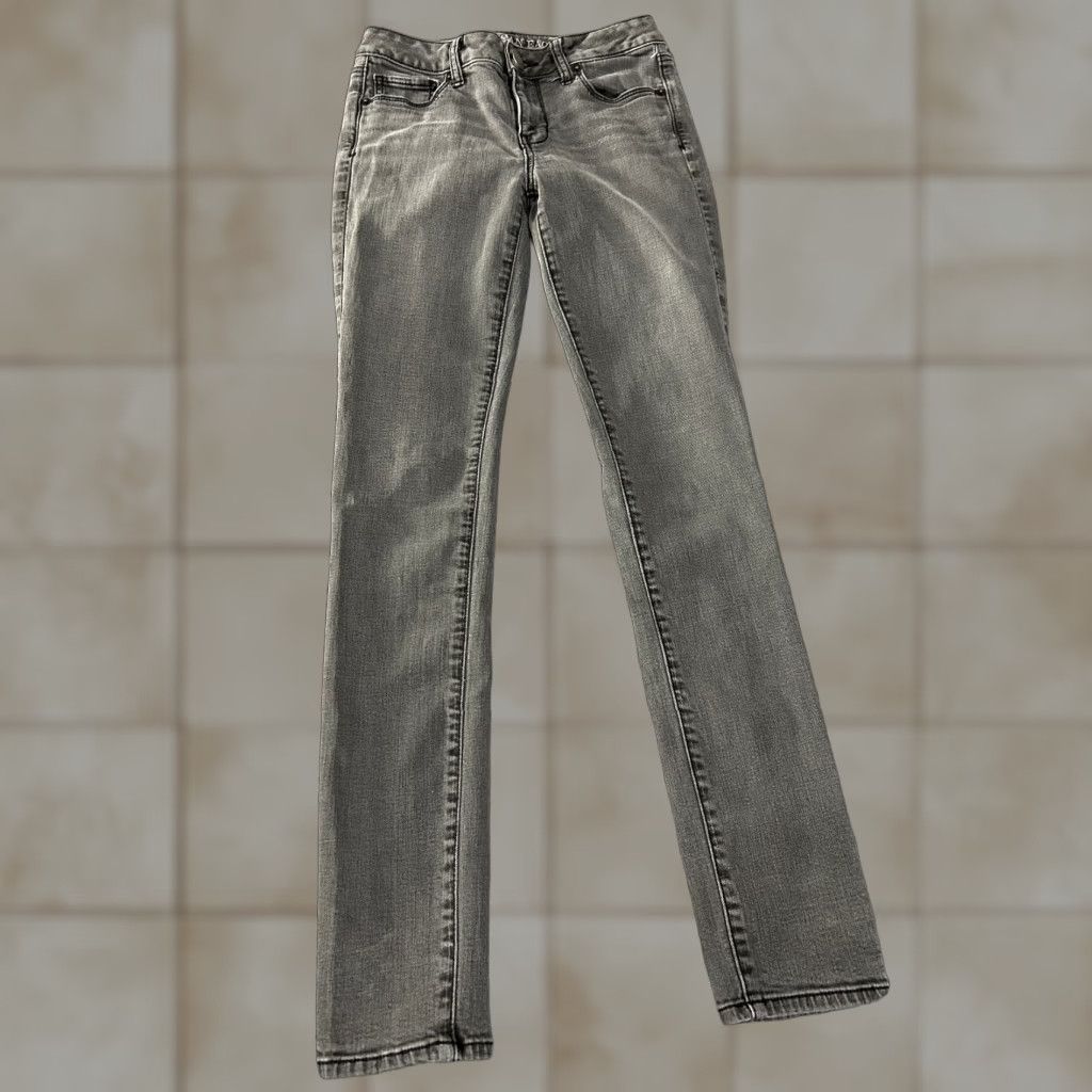 American Eagle Outfitters American Eagle Outfitters Jeans Skinny Womens 4 Gray High Rise 5-Pocket Denim Stretch Distressed Inseam 30 Fall Spring Summer Winter Vintage: No Size 27" / US 4 / IT 40 - 1 Thumbnail