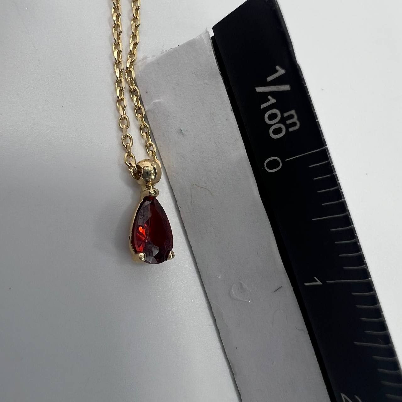 Other New 14K Solid Gold Necklace Italy – Teardrop Red Garnet 1.8g Size ONE SIZE - 9 Thumbnail