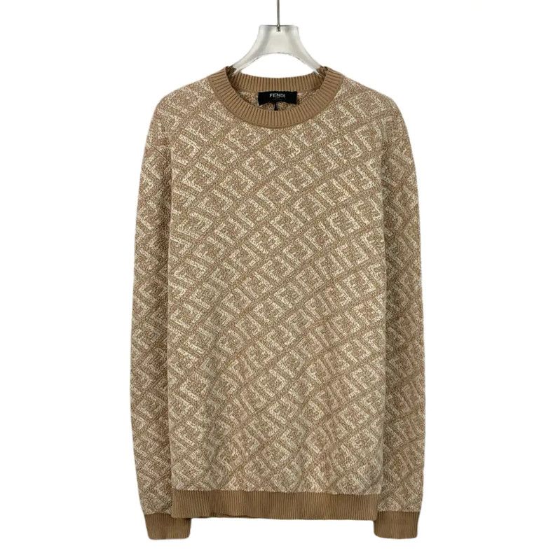 Fendi Fendi Brown Cotton Knit Sweater for Men 0089 Size US L / EU 52-54 / 3 - 1 Thumbnail