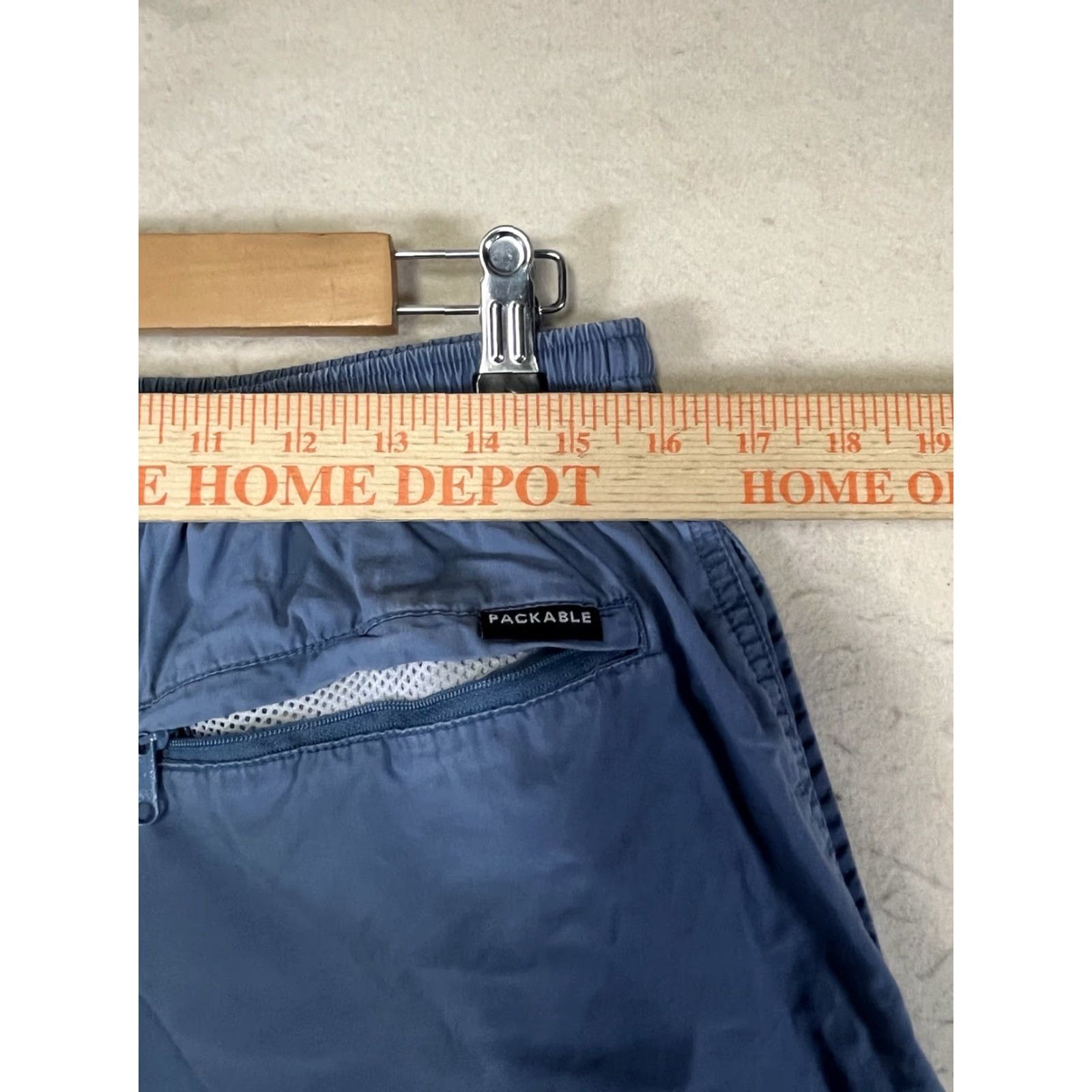 Vintage Columbia Mens Medium Packable Performance Shorts Chino Blue Polyester Cotton Quick Dry Lightweight Pockets Adjustable Waist Elastic Waist See All Pics Size US 31 - 3 Thumbnail
