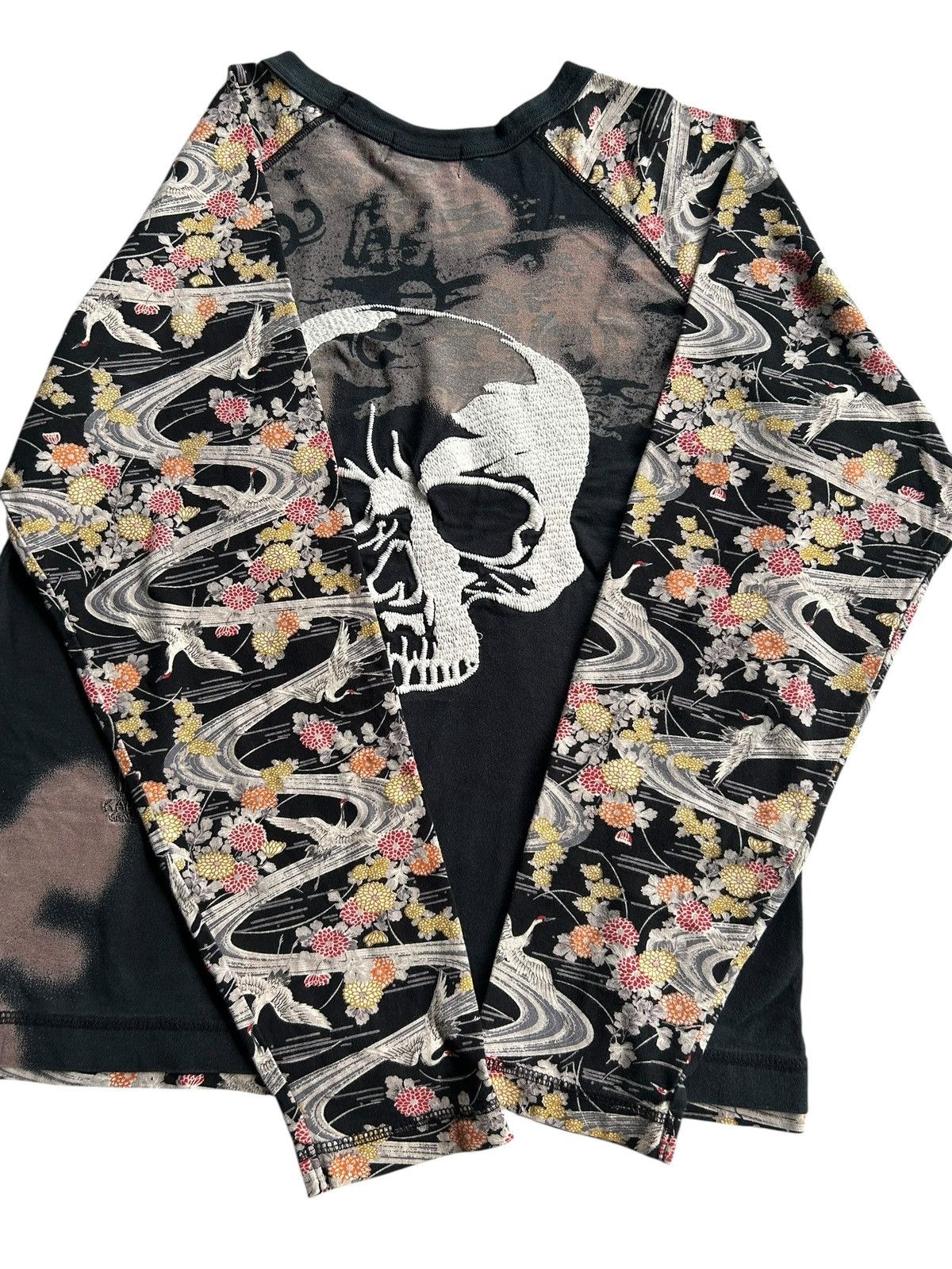 Kapital Karakuri Japanese Skull Embroidered Faded Vintage Shirt Size US M / EU 48-50 / 2 - 6 Thumbnail