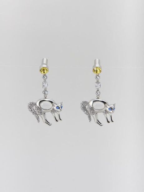 Marni oc11z0525 Size:OS / Cat-Shaped Earrings in Silver Size ONE SIZE - 1 Preview