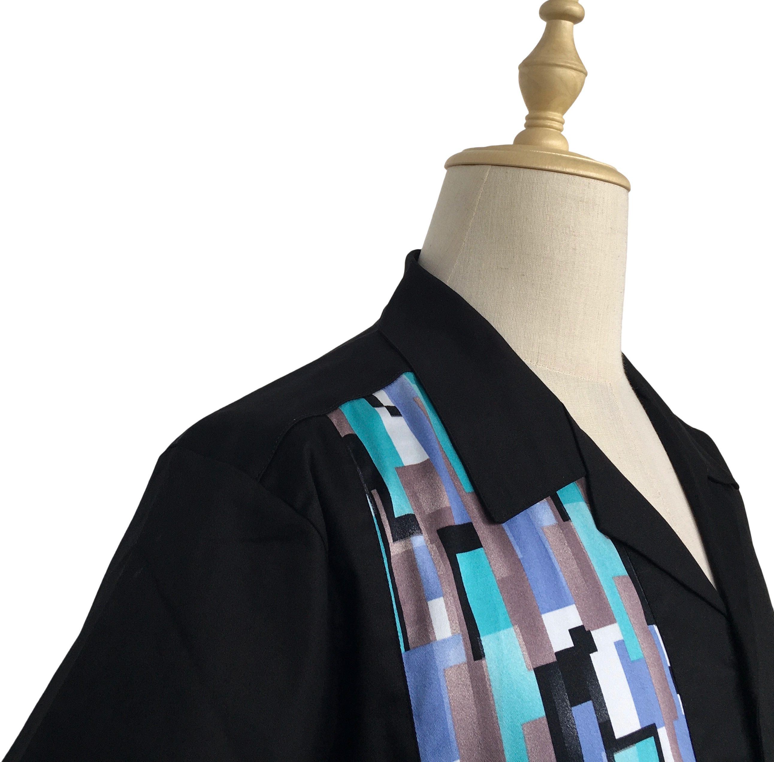 Other Black Contrast Mosaic Casual Summer Shirts Size US XL / EU 56 / 4 - 7 Thumbnail