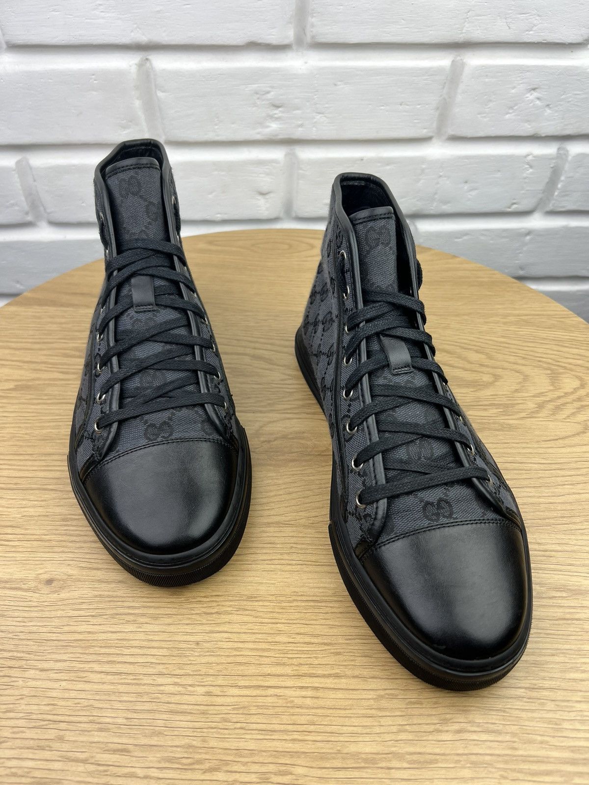 Gucci GUCCI Sneakers Hi Top Leather Shoes BROOKLYN GG Monogram Size US 7.5 / EU 40-41 - 4 Thumbnail