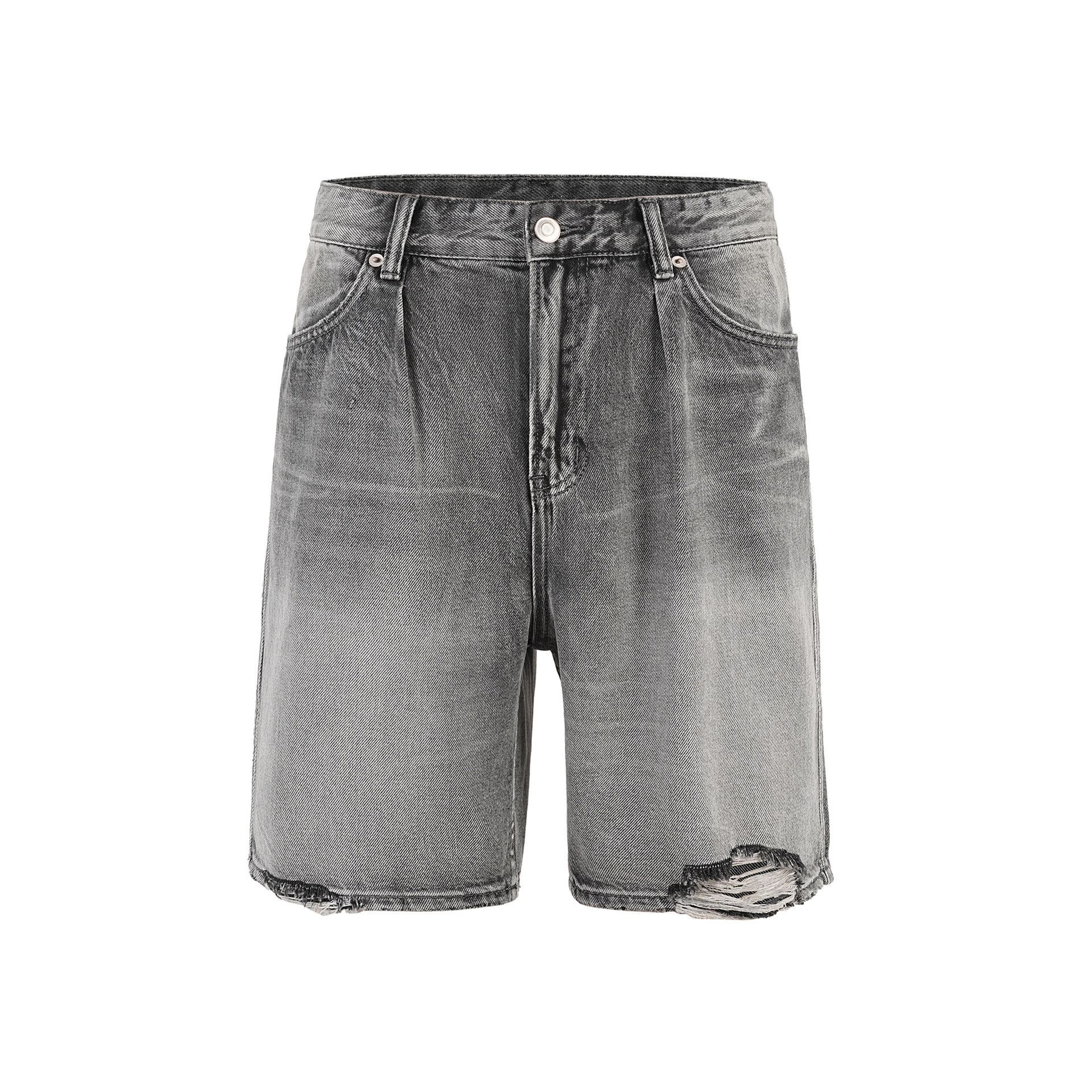 Japanese Brand Washed workwear vintage whisker ripped denim shorts Size US 32 / EU 48 - 1 Thumbnail
