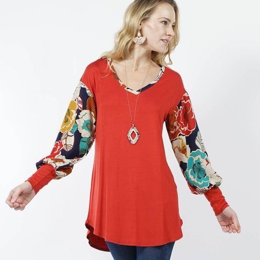 Other V-Neck Floral Patchwork Long Sleeve Top Medium Size M / US 6-8 / IT 42-44 - 1 Preview