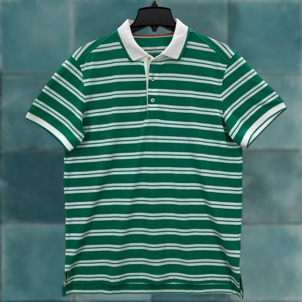 Vineyard Vines Vineyard Vines Performance Polo Shirt Mens Medium Green Blue Striped Preppy Golf Size US M / EU 48-50 / 2 - 1 Thumbnail