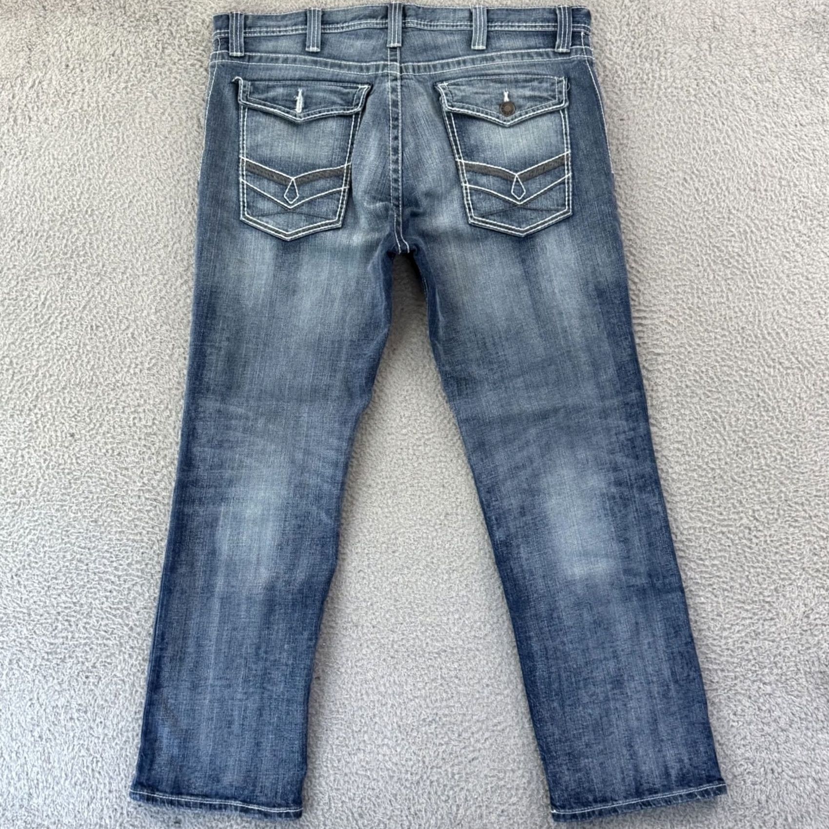 Decree Decree Jeans Mens 38x30 Blue Washed Denim Bootcut Loose Cowboy Western Outdoor Denim Jeans Bootcut Mens 38x30 Blue Cowboy Size US 38 / EU 54 - 7 Thumbnail