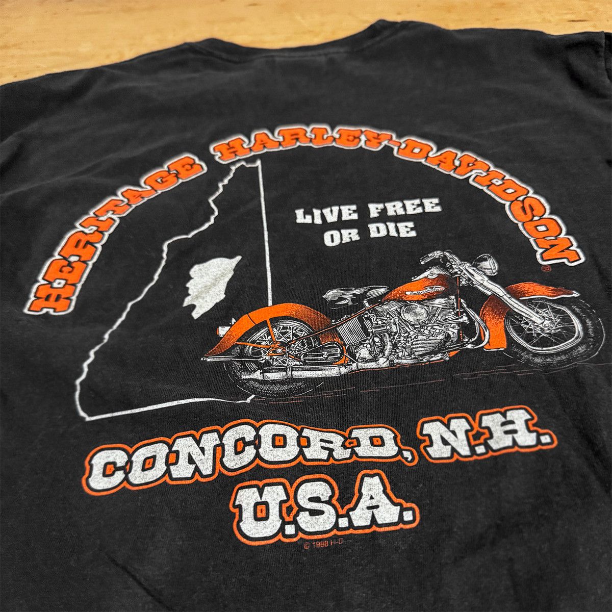 Harley Davidson VTG 1998 Harley-Davidson L/S Pocket Tee Size US L / EU 52-54 / 3 - 3 Thumbnail