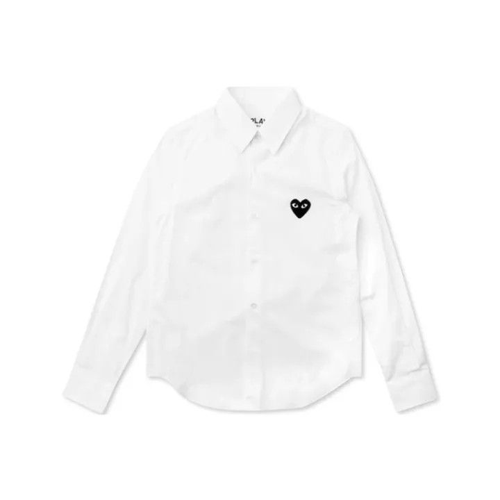 Comme des Garcons Comme des Garçons Play White Shirt with Heart Detail 0079 Size S / US 4 / IT 40 - 1 Thumbnail