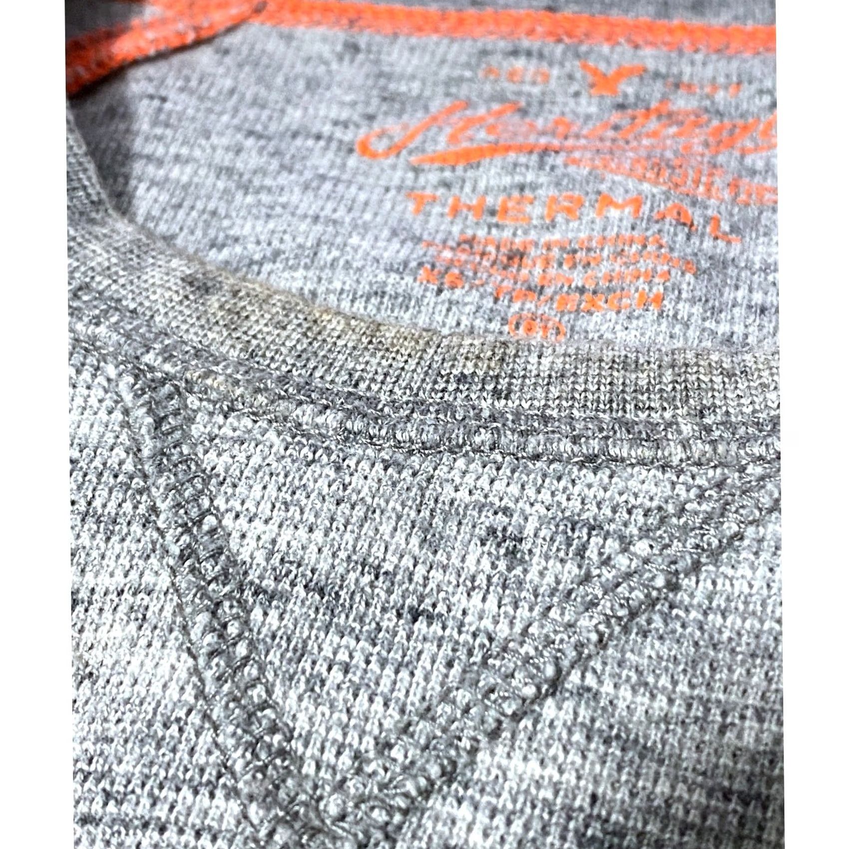 American Eagle Outfitters VINTAGE American Eagle Shirt Long Sleeve Mens XS Gray Thermal Orange Logo Preppy Y2K Size US XS / EU 42 / 0 - 7 Thumbnail