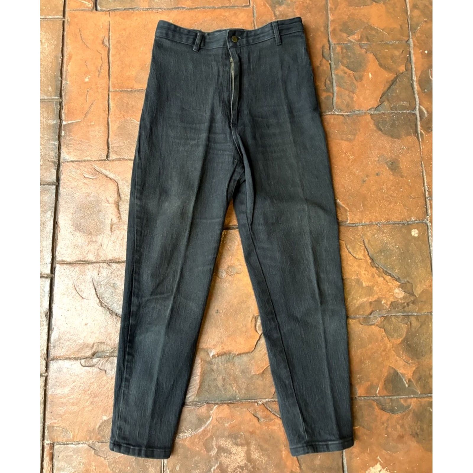 Vintage VINTAGE Kimberly Pants Women’s 7 Black Tapered Leg Zip Bow Ankle Zip 70s Chino Hippie Size 28" / US 6 / IT 42 - 2 Thumbnail