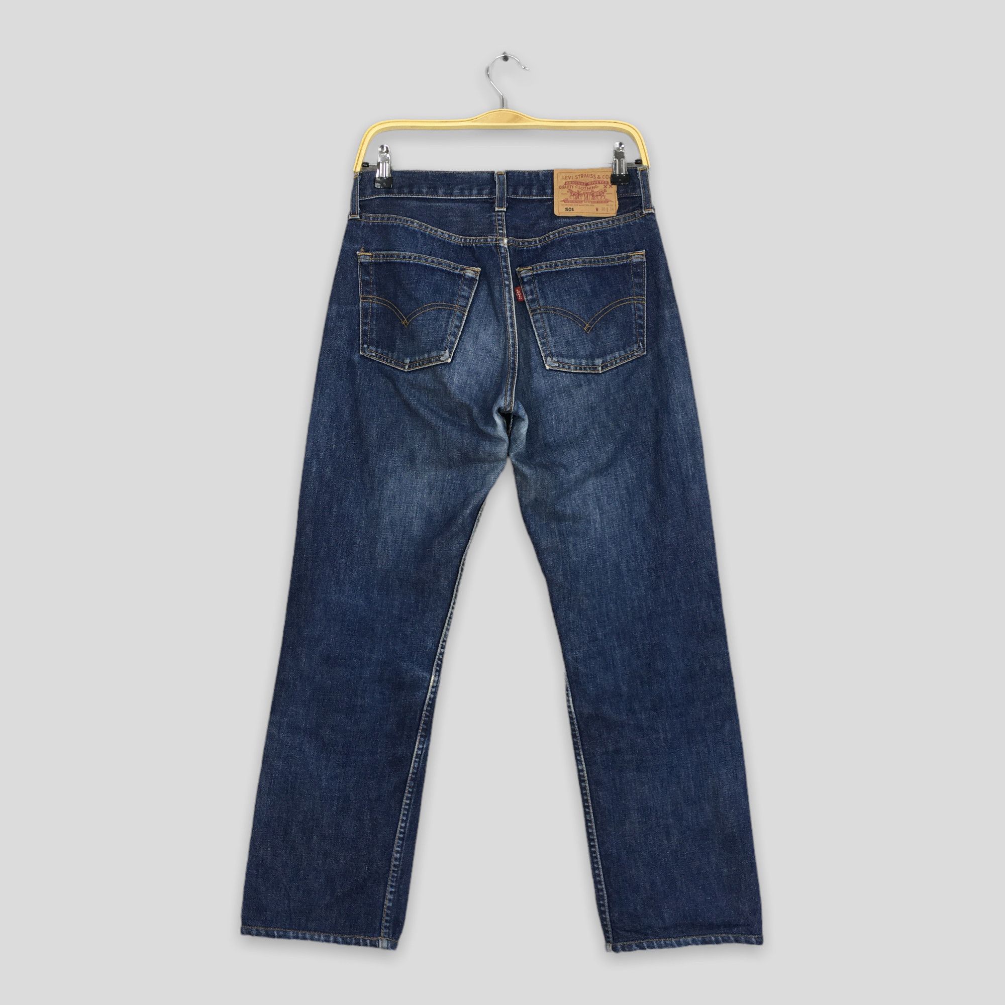 Levi's Size 29x26.5 Vintage 90s Levi's 501 Faded Blue Jeans S740 Size US 29 - 9 Thumbnail