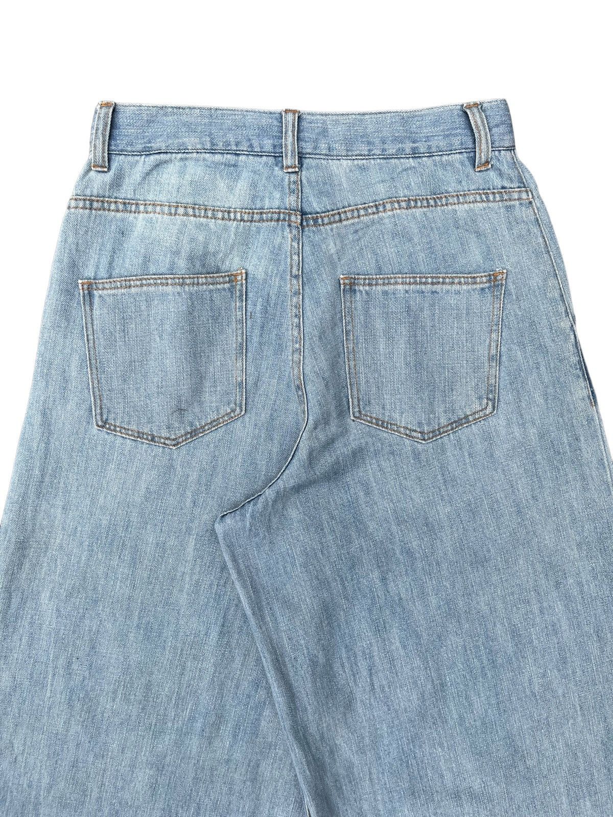 Japanese Brand Vintage Japanese Brand Light Blue Knee Length Wide Leg Jeans Size US 28 / EU 44 - 4 Thumbnail