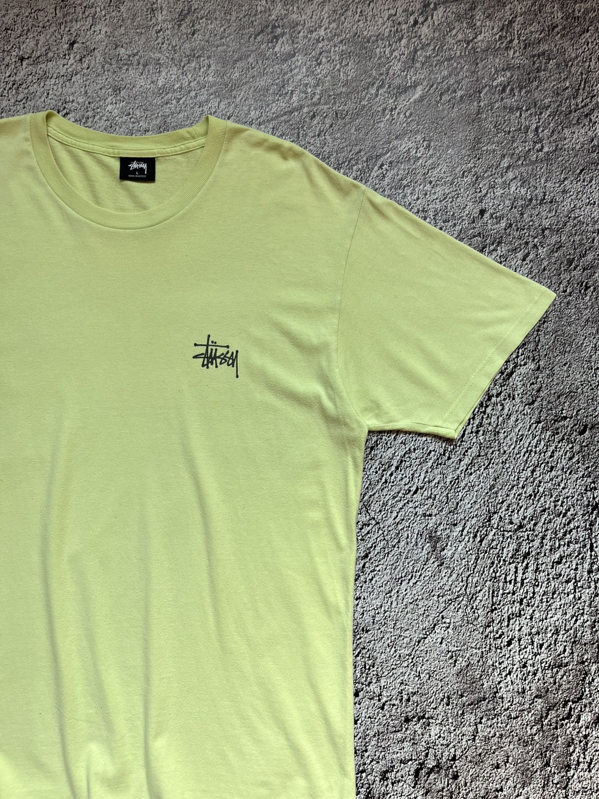 Stussy × Vintage Stüssy Lime Green Logo T-Shirt Large Size US L / EU 52-54 / 3 - 2 Thumbnail