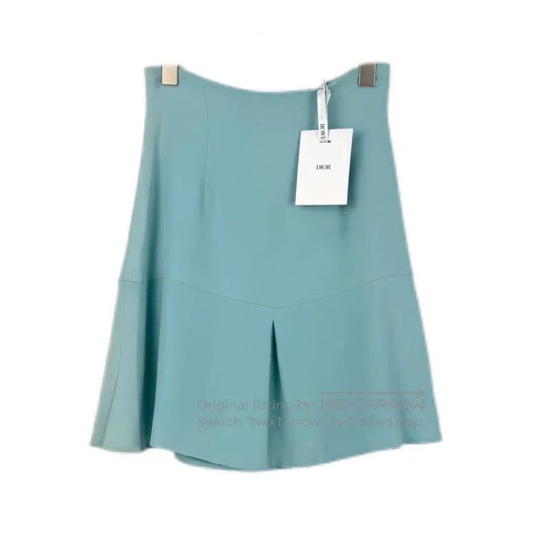 Dior Dior Lake blue mulberry silk short skirt Size 24" / US 00 / IT 34 - 1 Thumbnail
