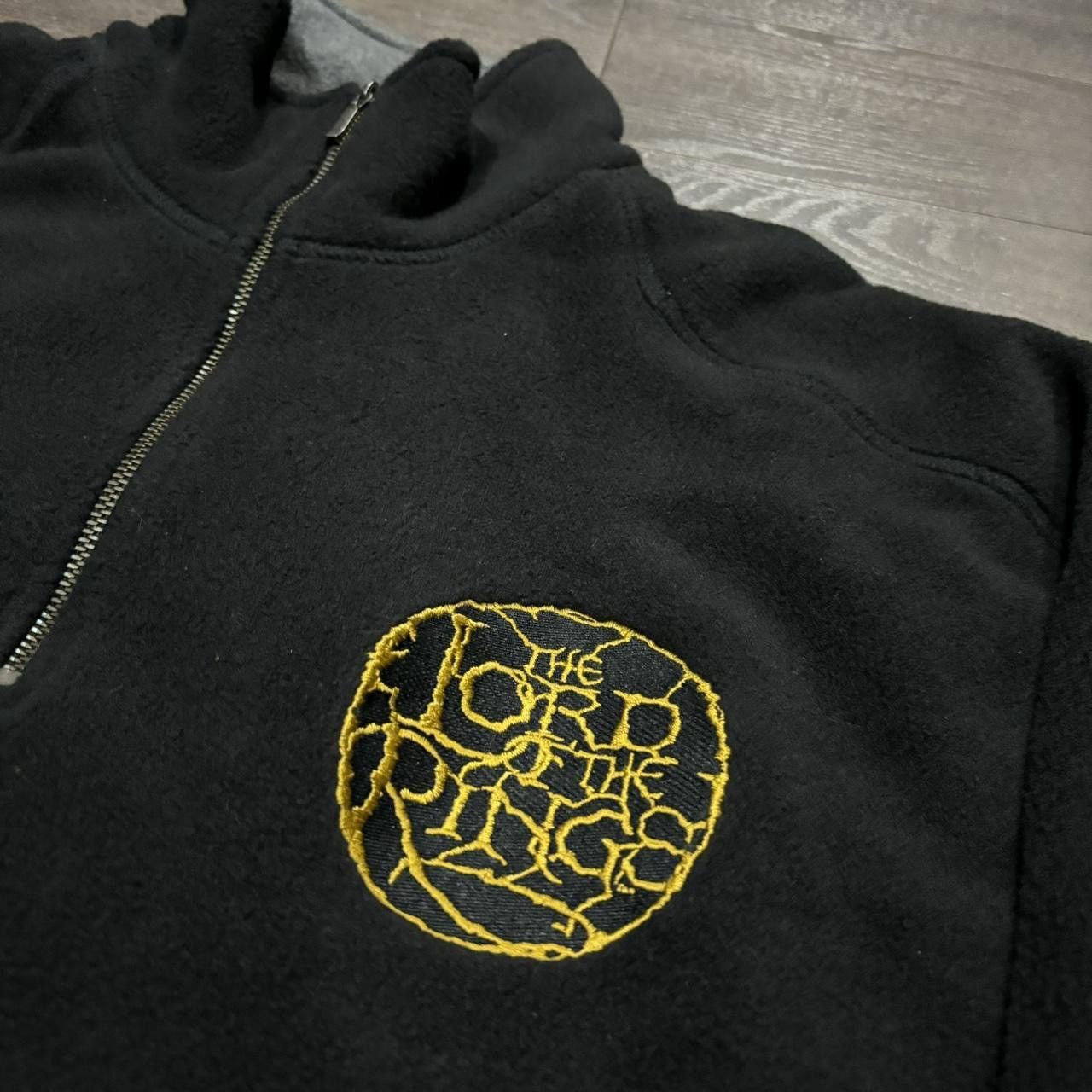 image of Movie x Vintage Lord Of The Rings Zip Up Fleece Jacket From The 00S in Black, Men's (Size XL)