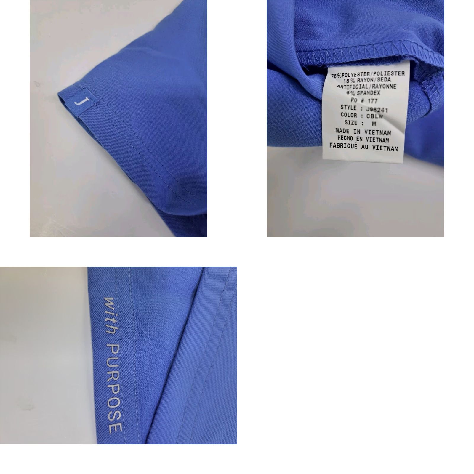 Vintage NWT Jaanuu Womens Medical Scrub Top Blue Size Medium P/R/SP J96241 #6611 Size M / US 6-8 / IT 42-44 - 8 Thumbnail