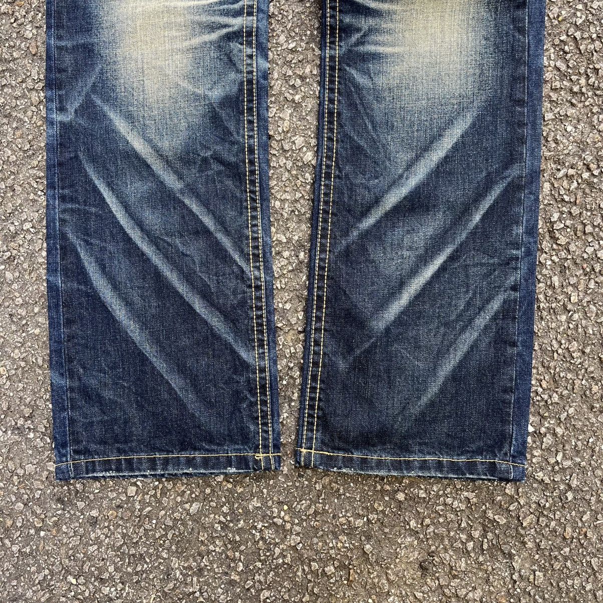 Hysteric Glamour Lolita Jeans Clawmark Wing Styled Low Rise Faded Denim Pants Size US 32 / EU 48 - 3 Thumbnail