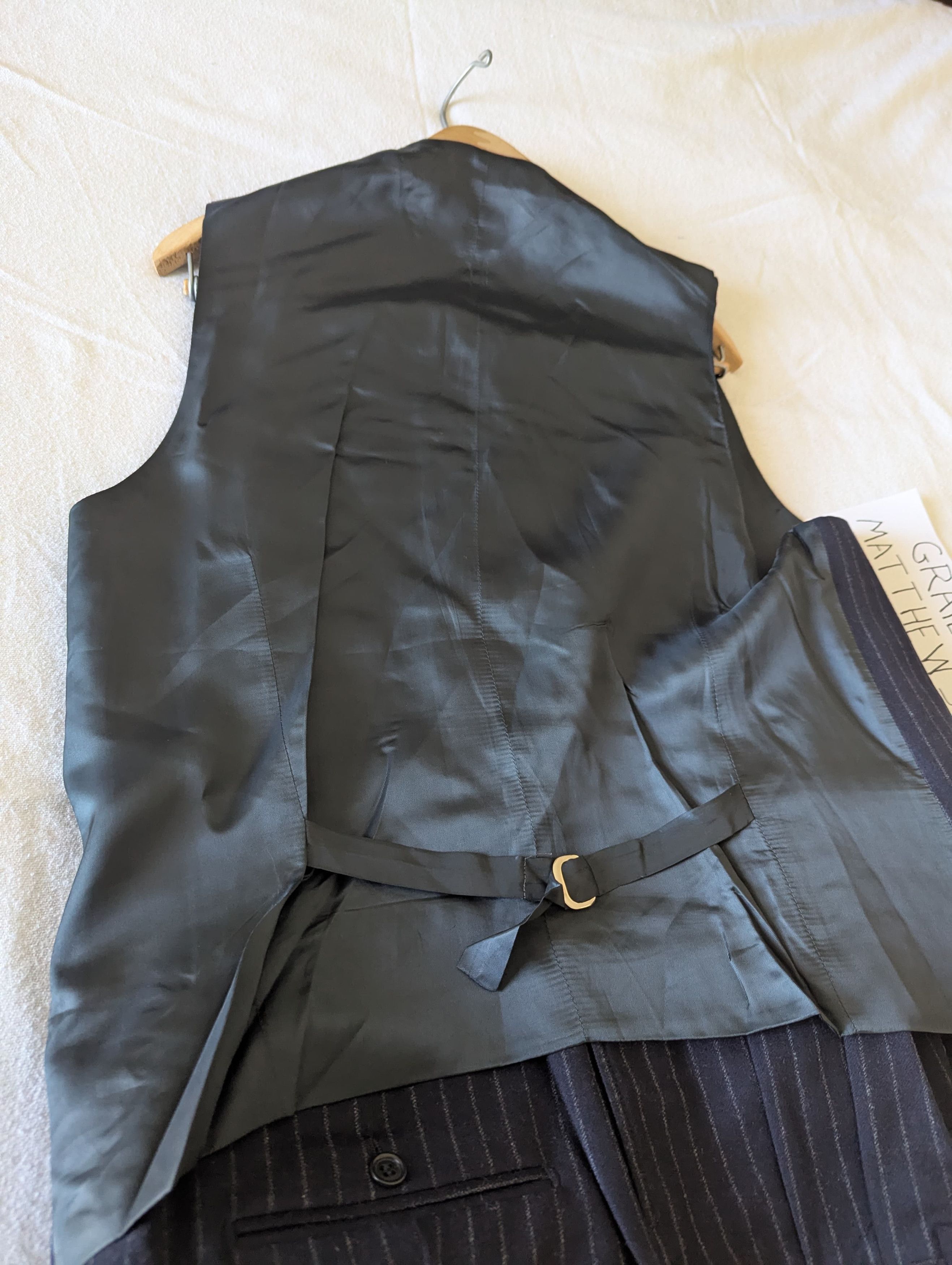 Saks Fifth Avenue Vintage Superfine Wool and Cashmere Suit Size 44L - 7 Thumbnail