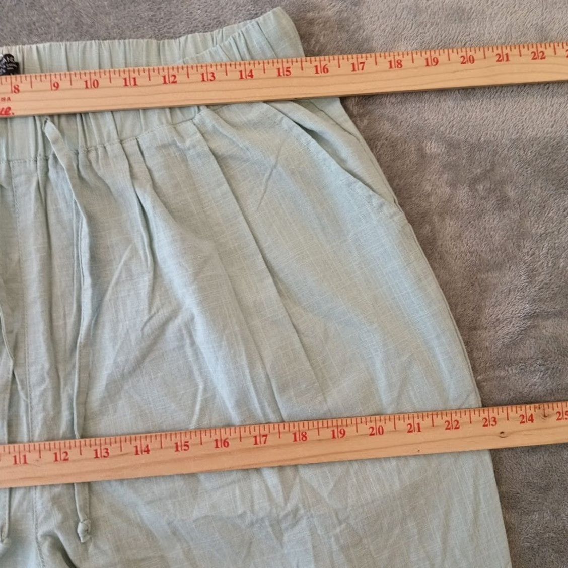 Vintage Coofandy Ankle Pants Womens LD Green Lightweight Drawstring Pockets 32x28 New Size 36" / US 14 / IT 50 - 2 Thumbnail